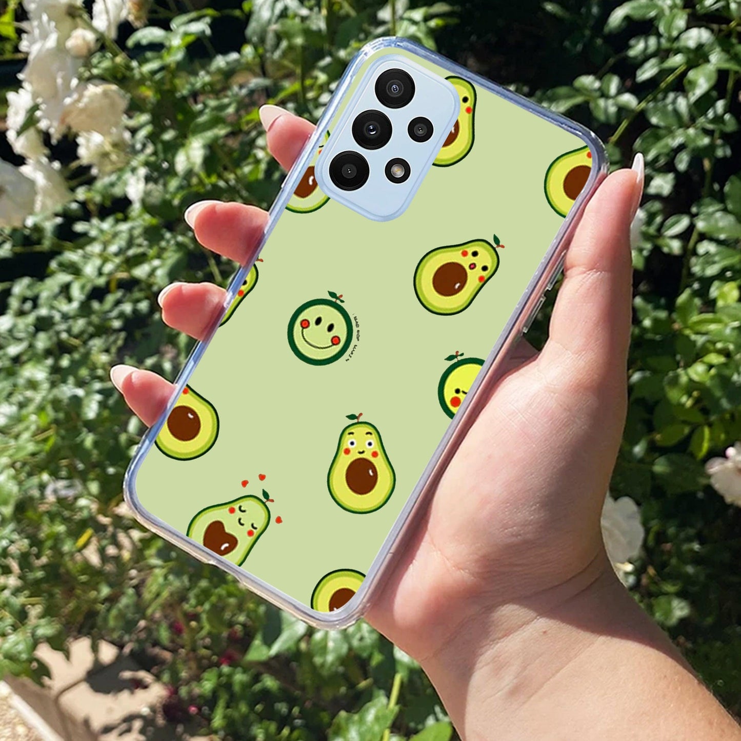 Cute Avocado Transparent Silicon Case For Samsung