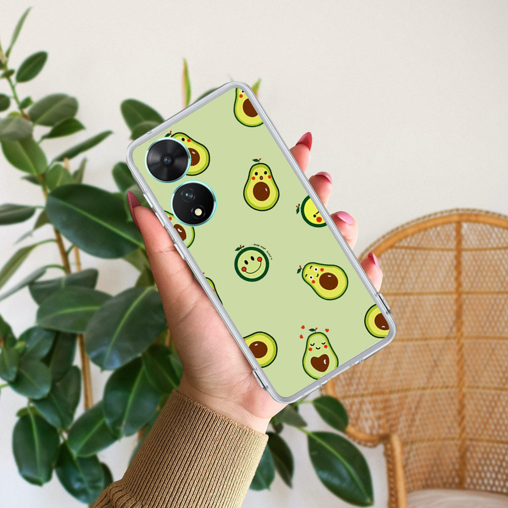 Cute Avocado Transparent Silicon Case For Vivo X60 Pro