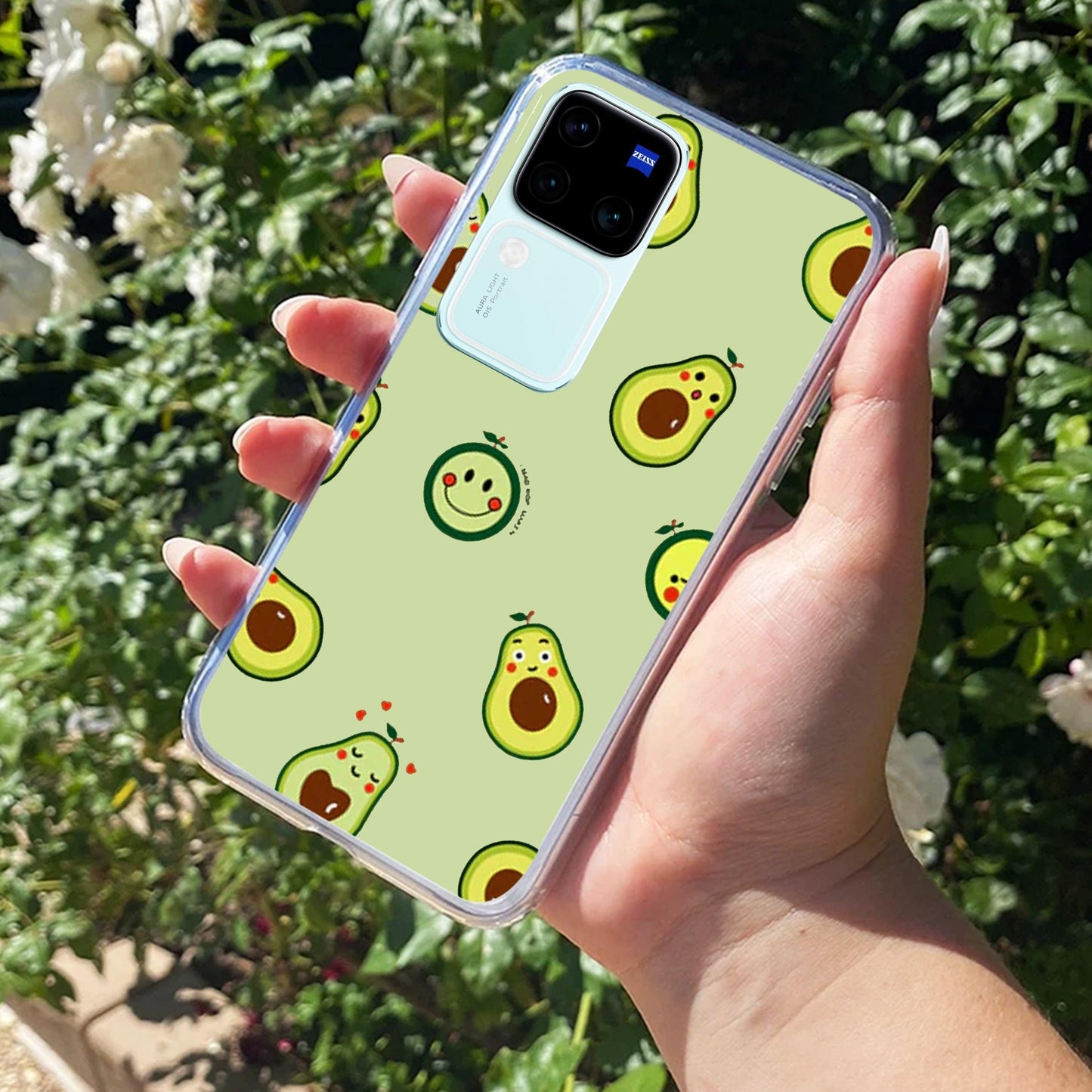 Cute Avocado Transparent Silicon Case For Vivo