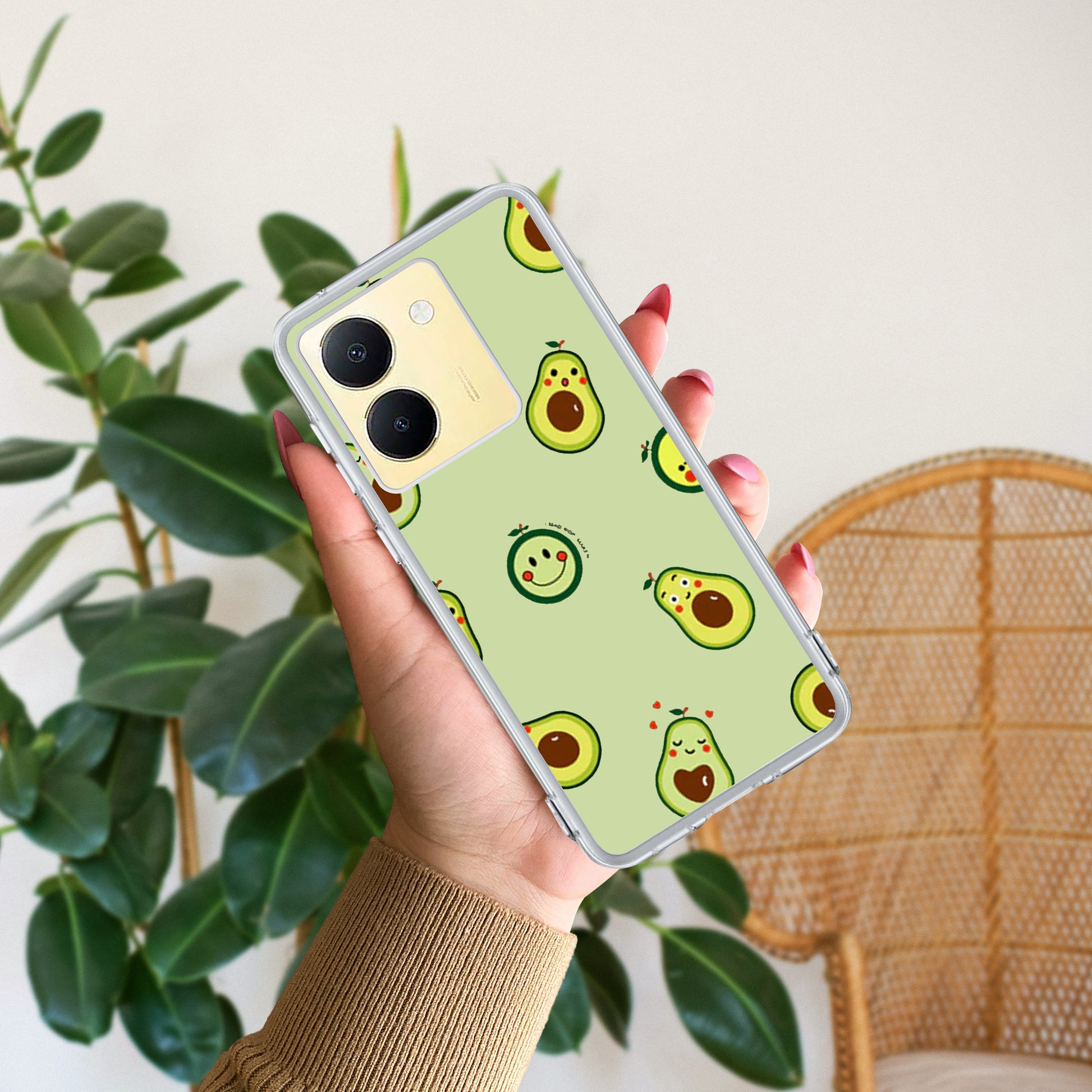 Cute Avocado Customize Transparent Silicon Case For Vivo ShopOnCliQ