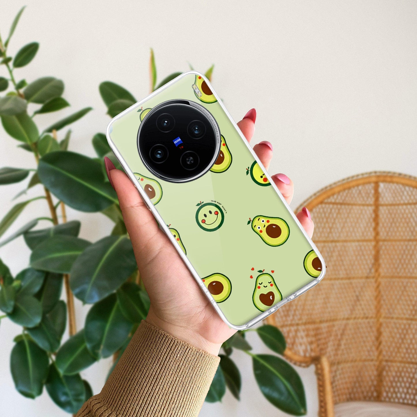 Cute Avocado Transparent Silicon Case For Vivo