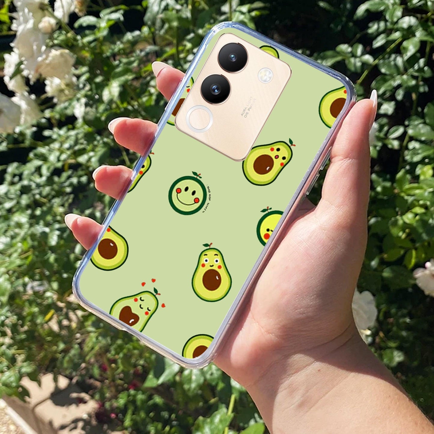 Cute Avocado Transparent Silicon Case For Vivo