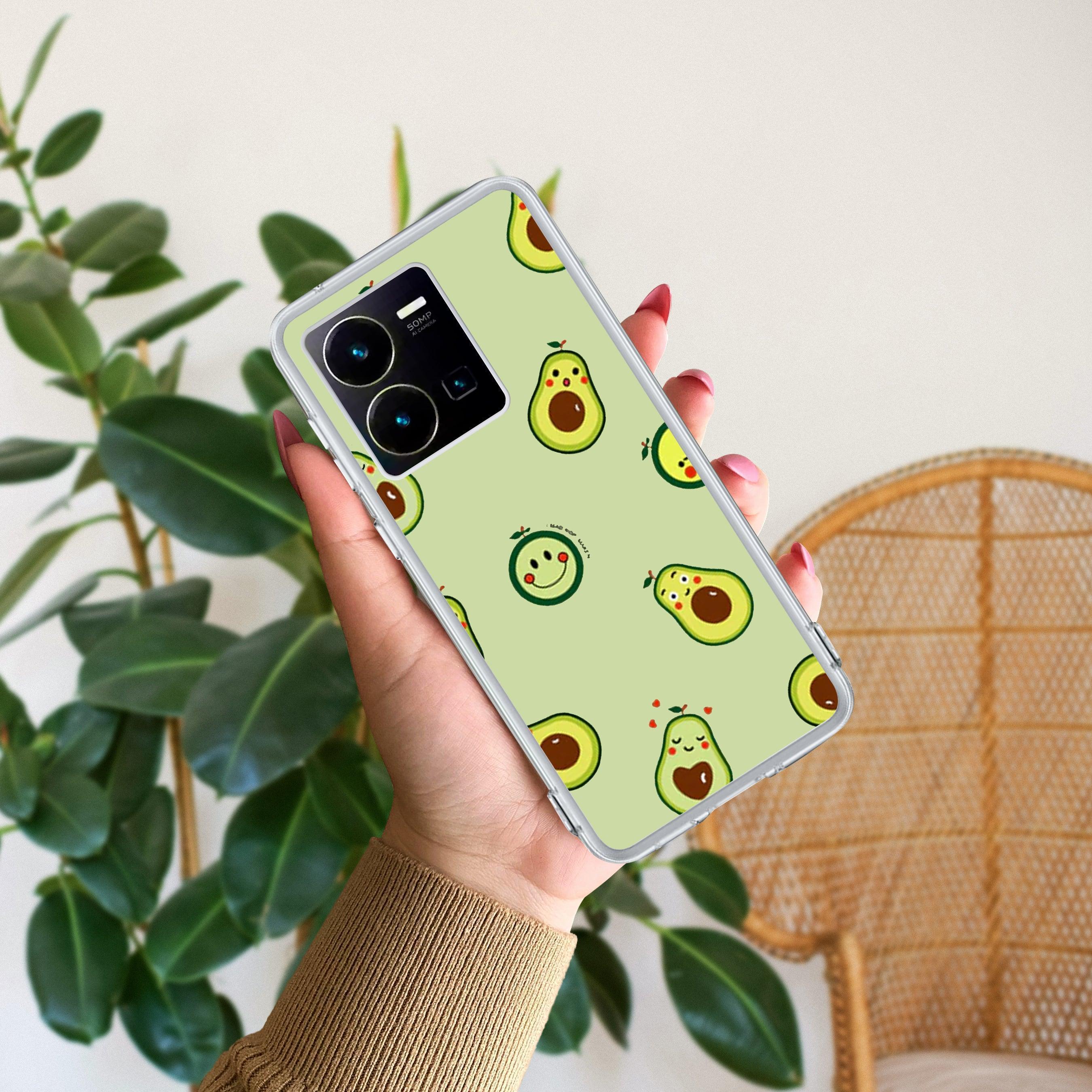 Cute Avocado Transparent Silicon Case For Vivo Y22
