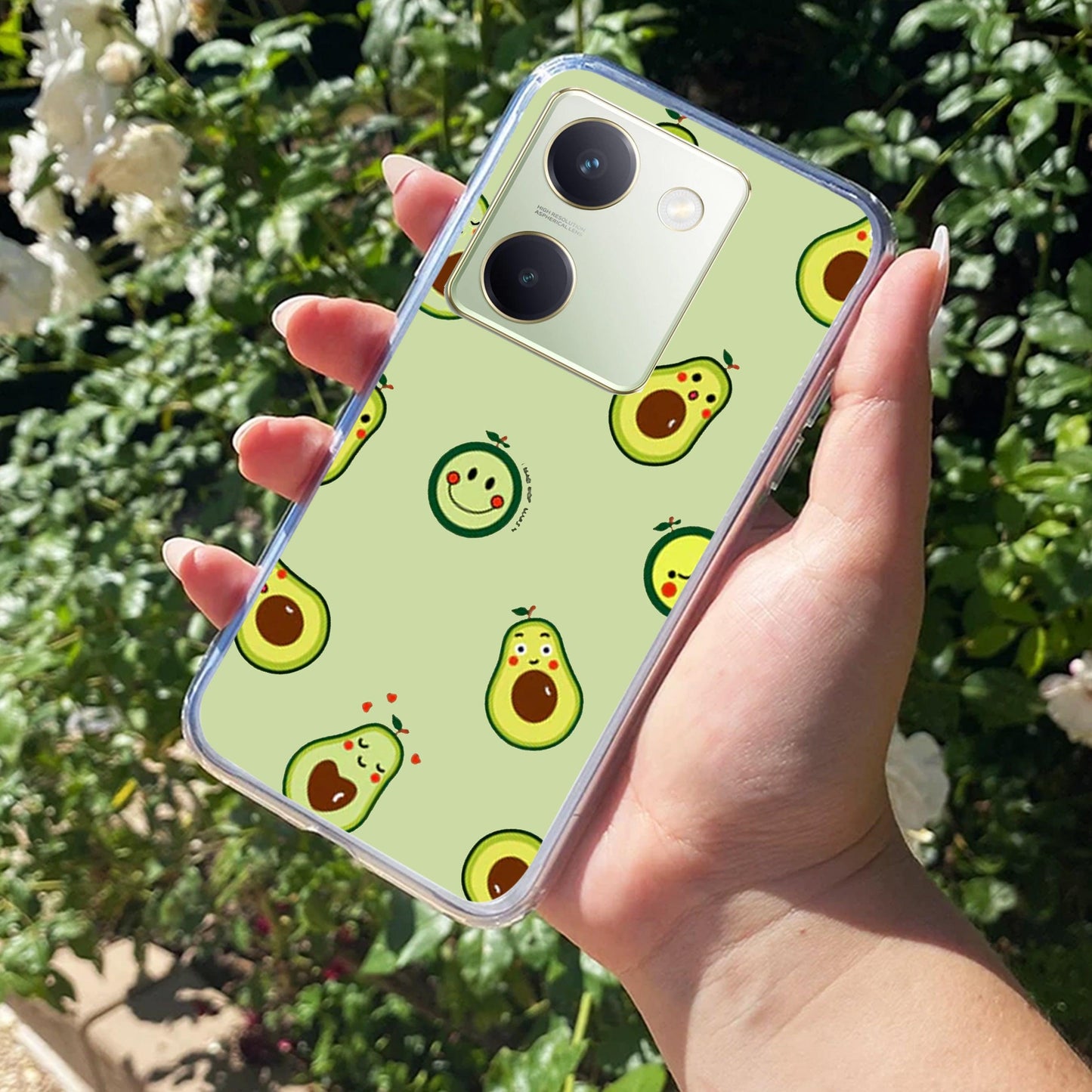 Cute Avocado Transparent Silicon Case For Vivo