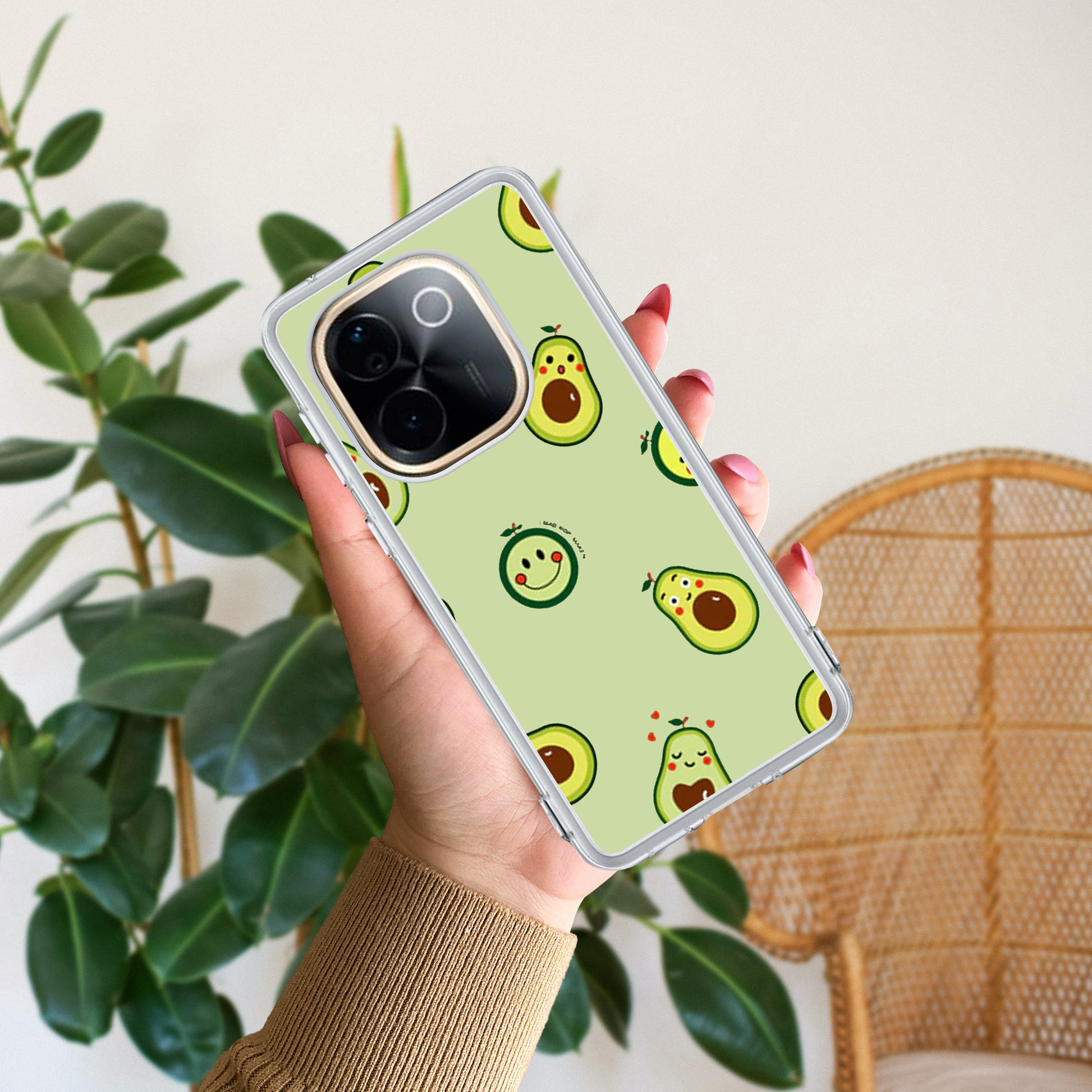 Cute Avocado Customize Transparent Silicon Case For Vivo ShopOnCliQ