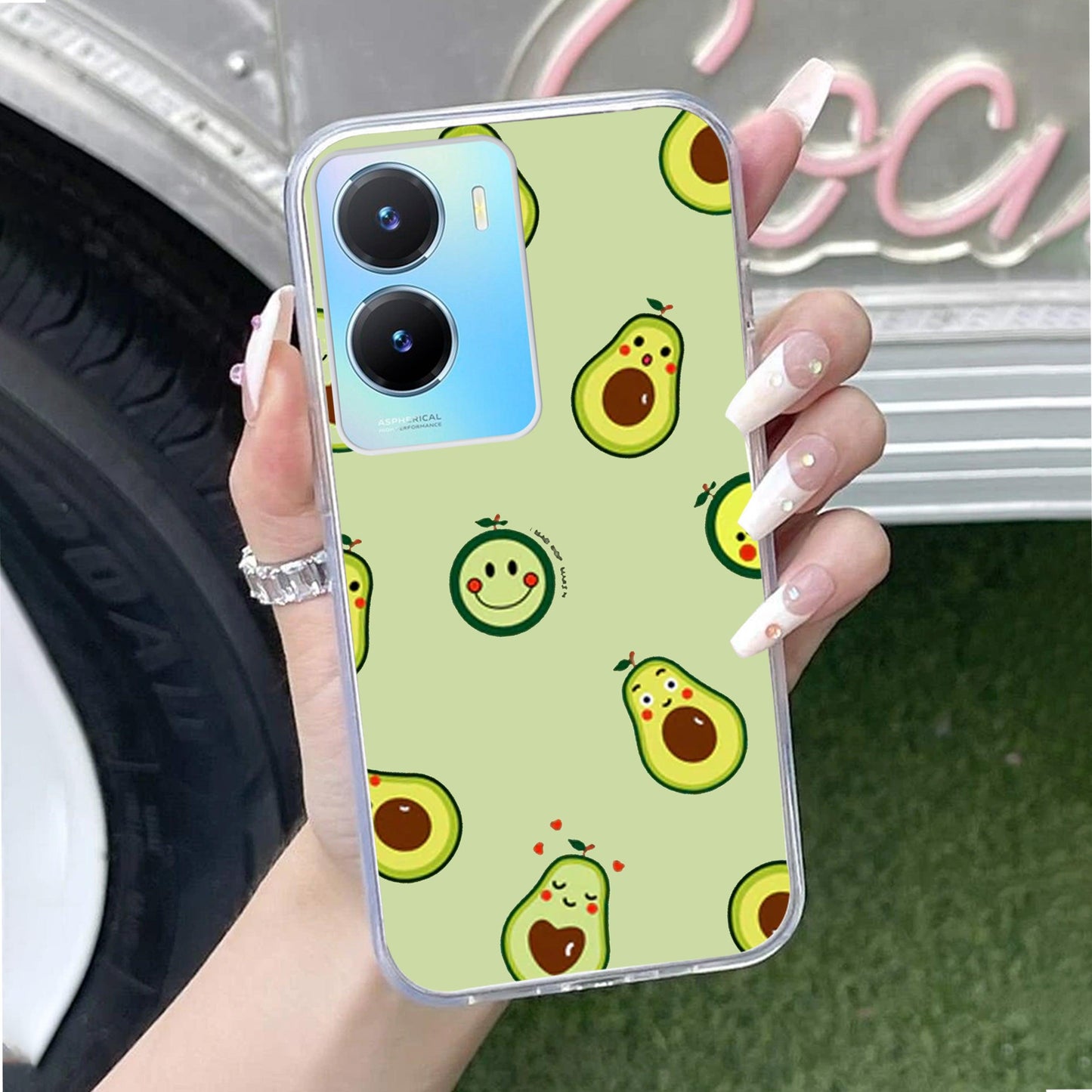 Cute Avocado Transparent Silicon Case For Vivo