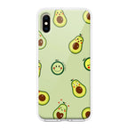 Cute Avocado Transparent Silicon Case For iPhone