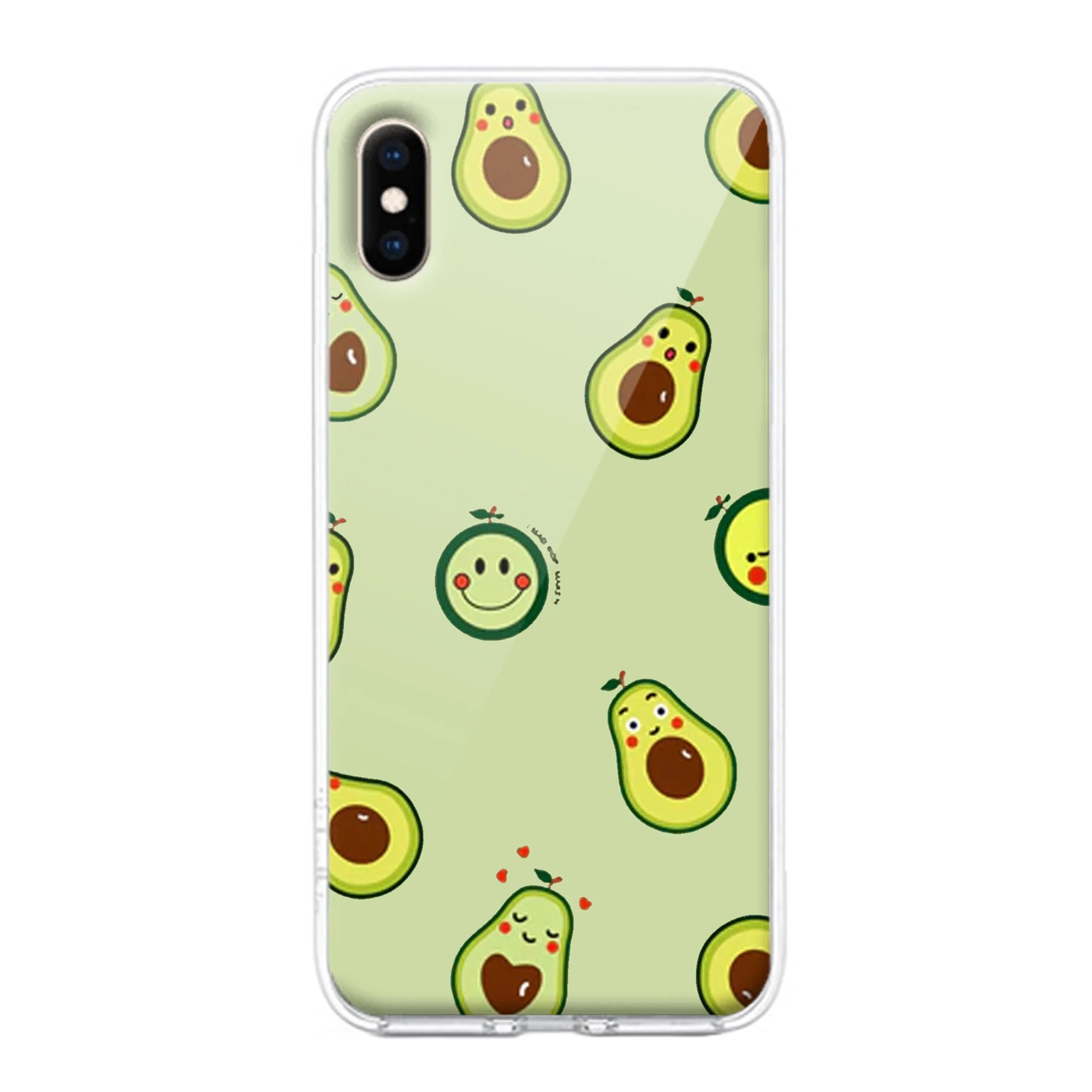 Cute Avocado Transparent Silicon Case For iPhone