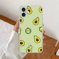 Cute Avocado Transparent Silicon Case For iPhone 16 Plus