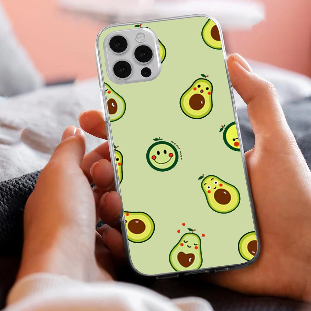 Cute Avocado Anti Yellow Clear Case For iPhone 12 Pro