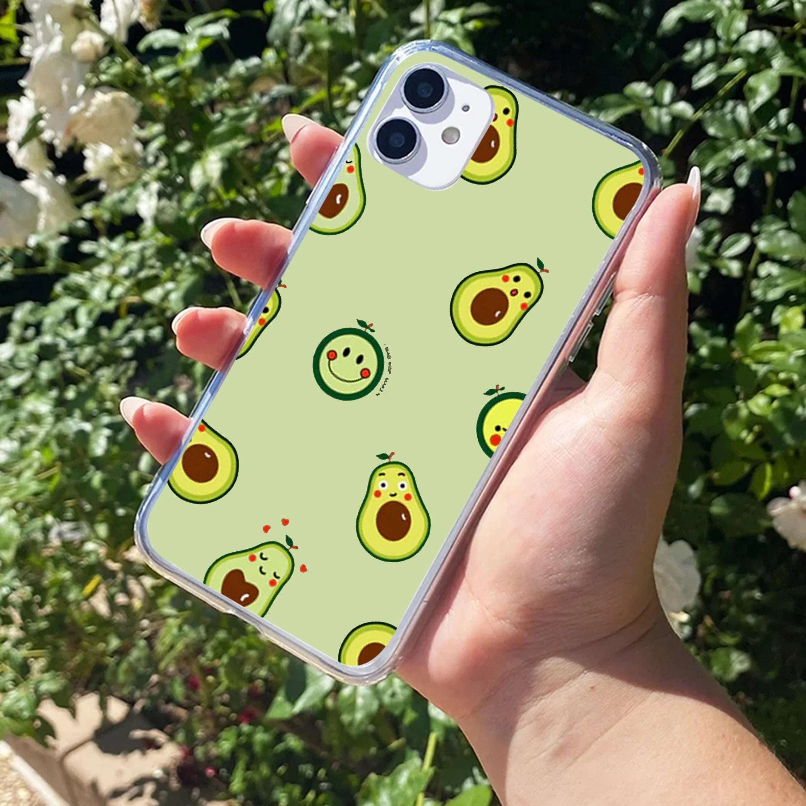 Cute Avocado Transparent Silicon Case For iPhone