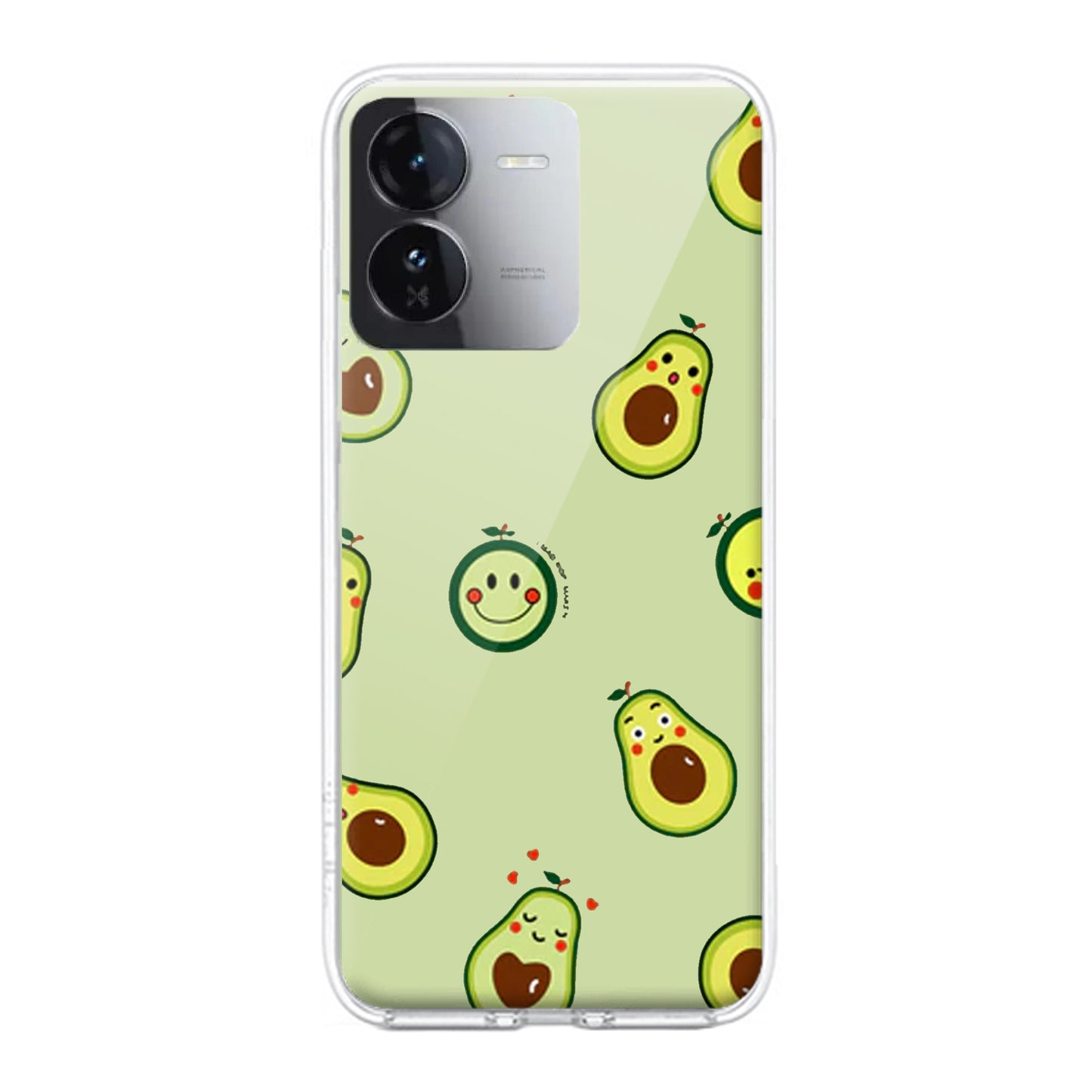 Cute Avocado Customize Transparent Silicon Case For iQOO ShopOnCliQ