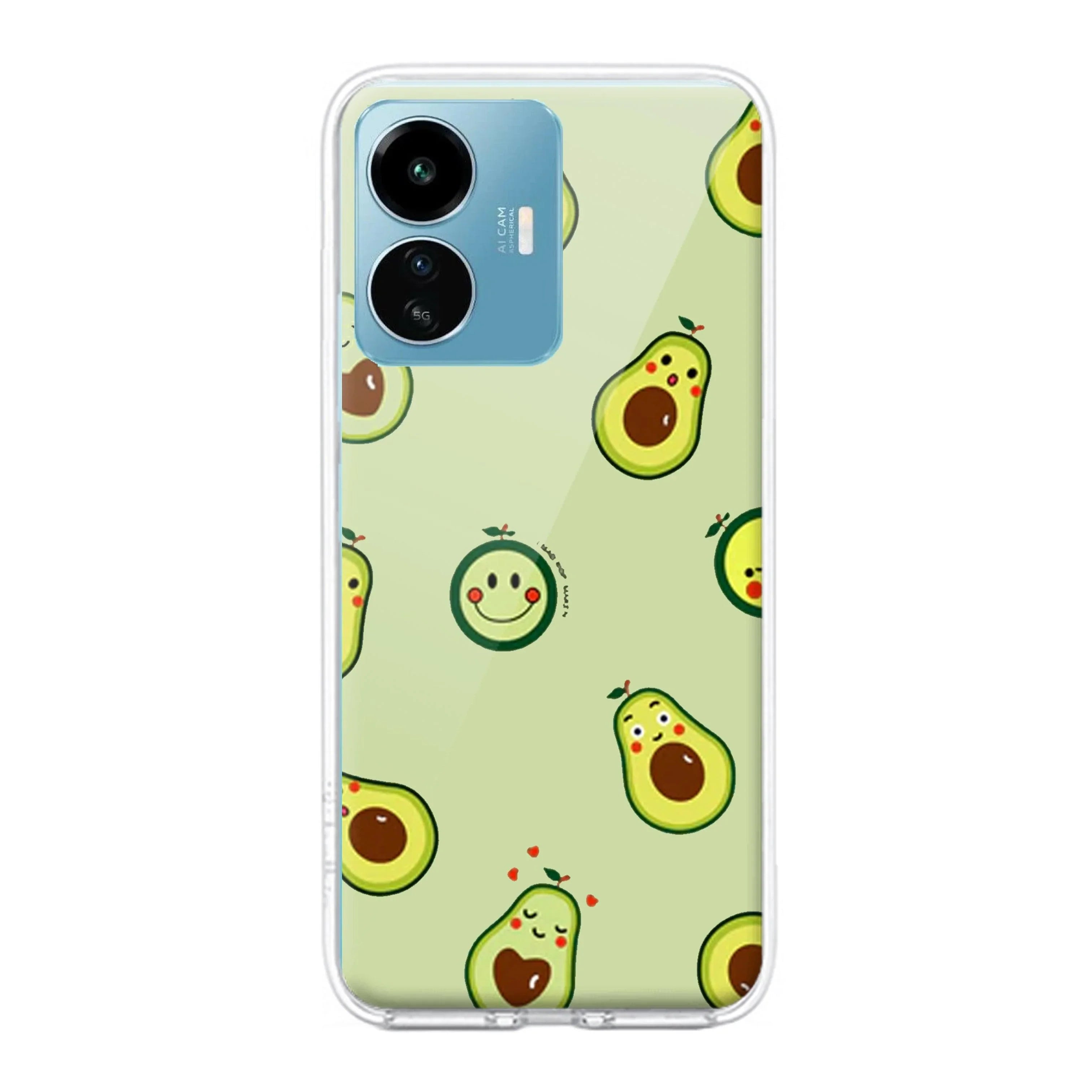 Cute Avocado Transparent Silicon Case For iQOO Z7 5G