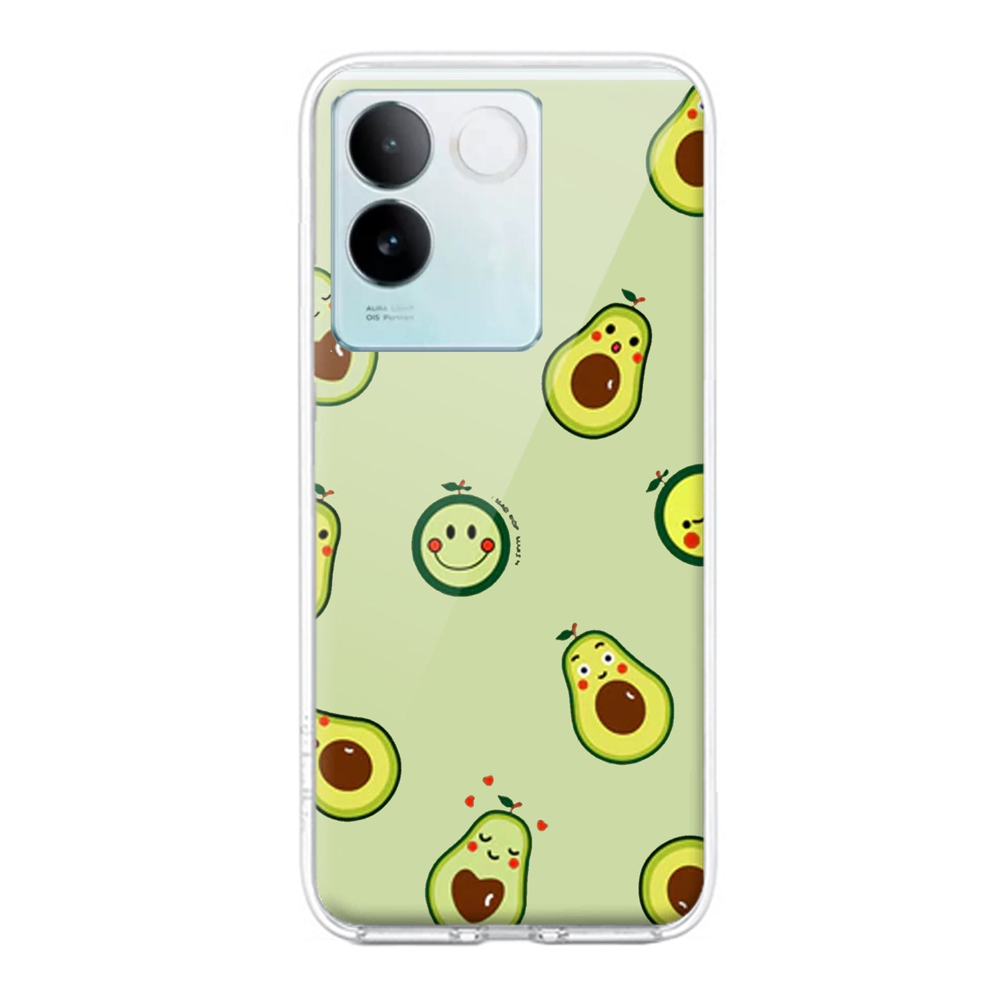 Cute Avocado Customize Transparent Silicon Case For iQOO ShopOnCliQ