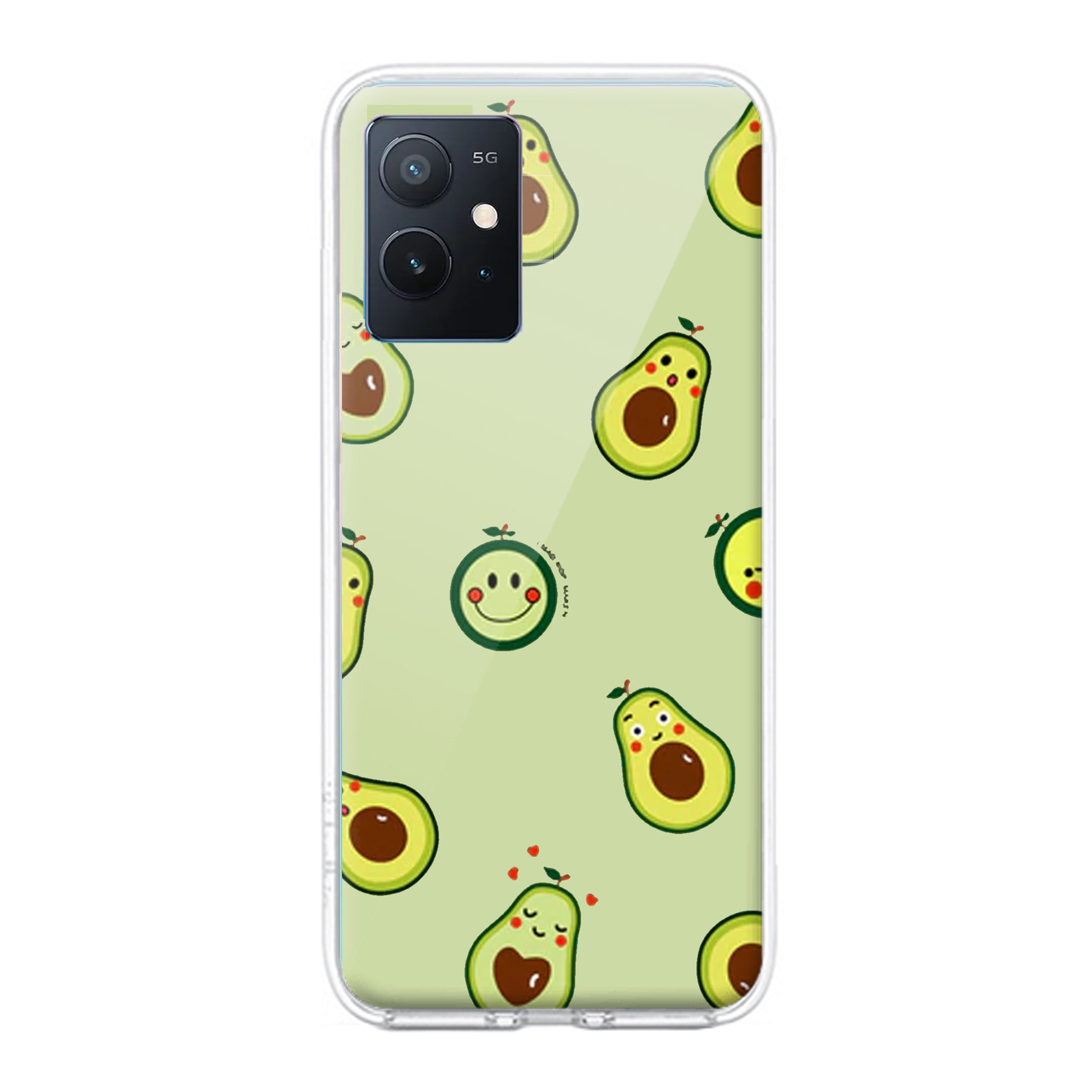 Cute Avocado Customize Transparent Silicon Case For iQOO ShopOnCliQ