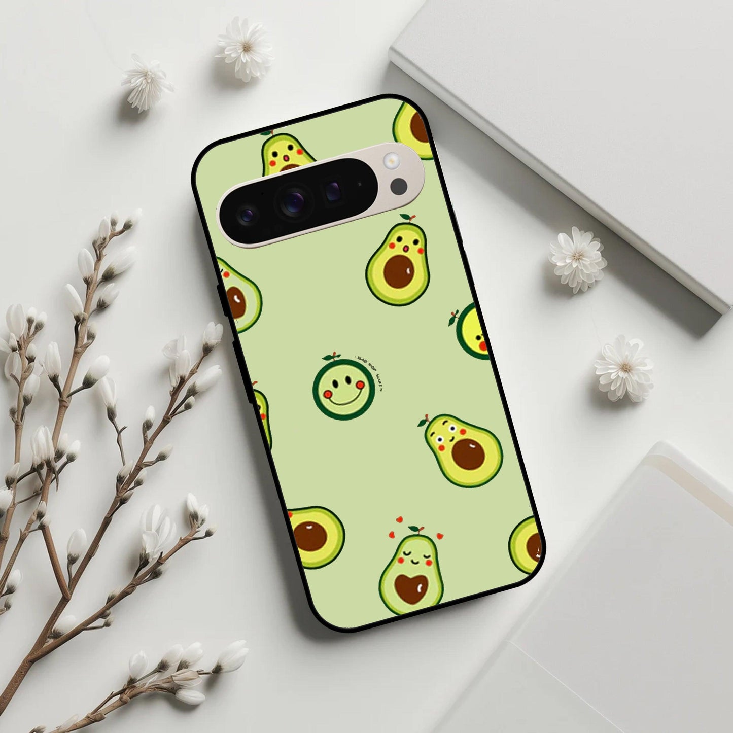 Cute Avocado Glossy Metal Case Cover For Google