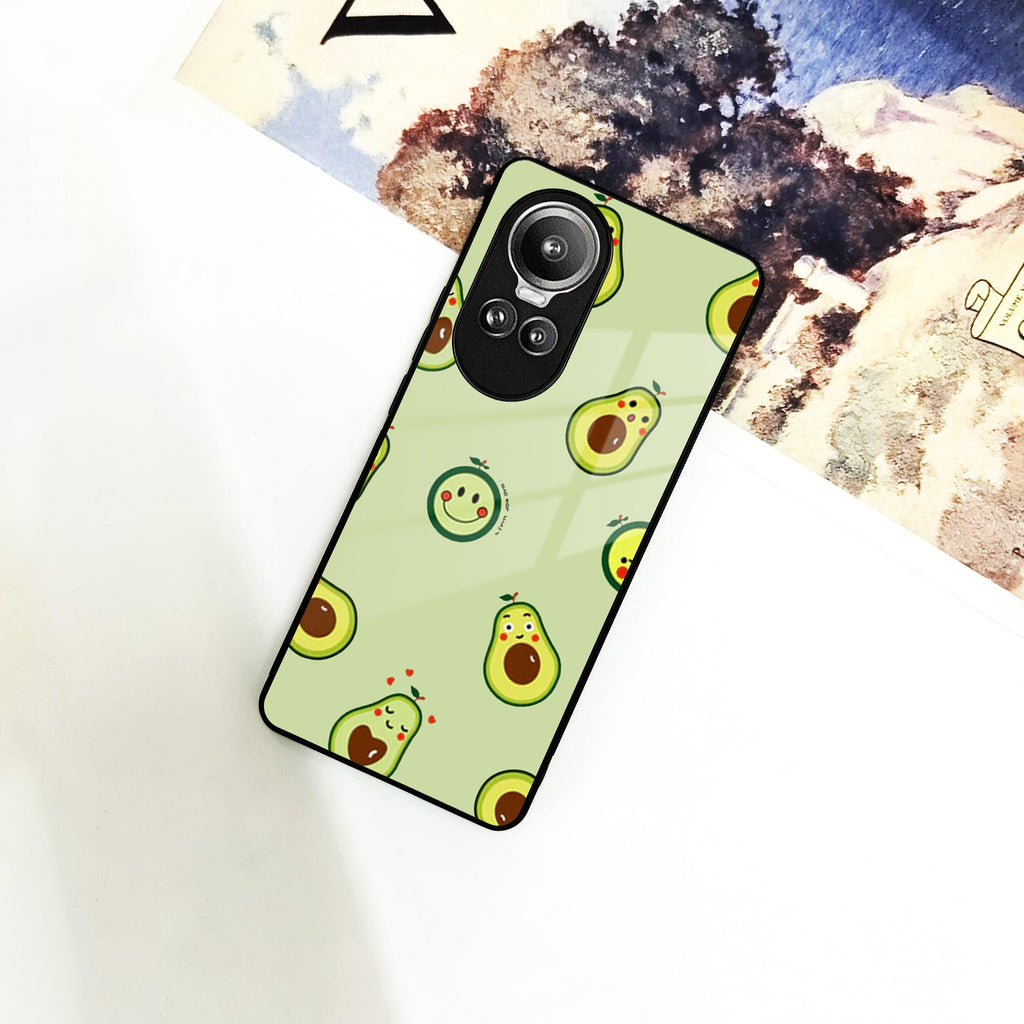 Cute Avocado Glossy Metal Case Cover For Oppo - ShopOnCliQ