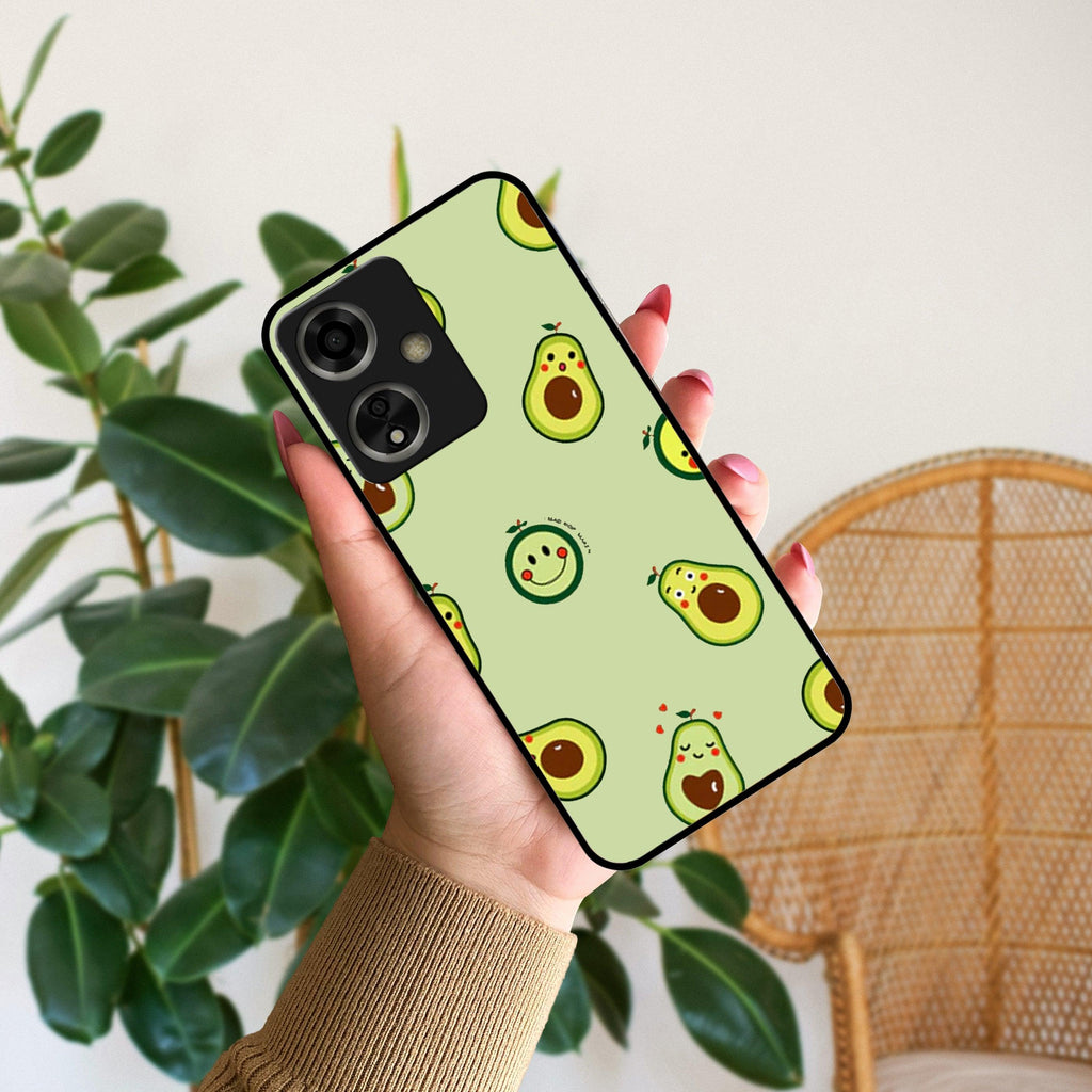 Cute Avocado Glossy Metal Case Cover For Oppo - ShopOnCliQ