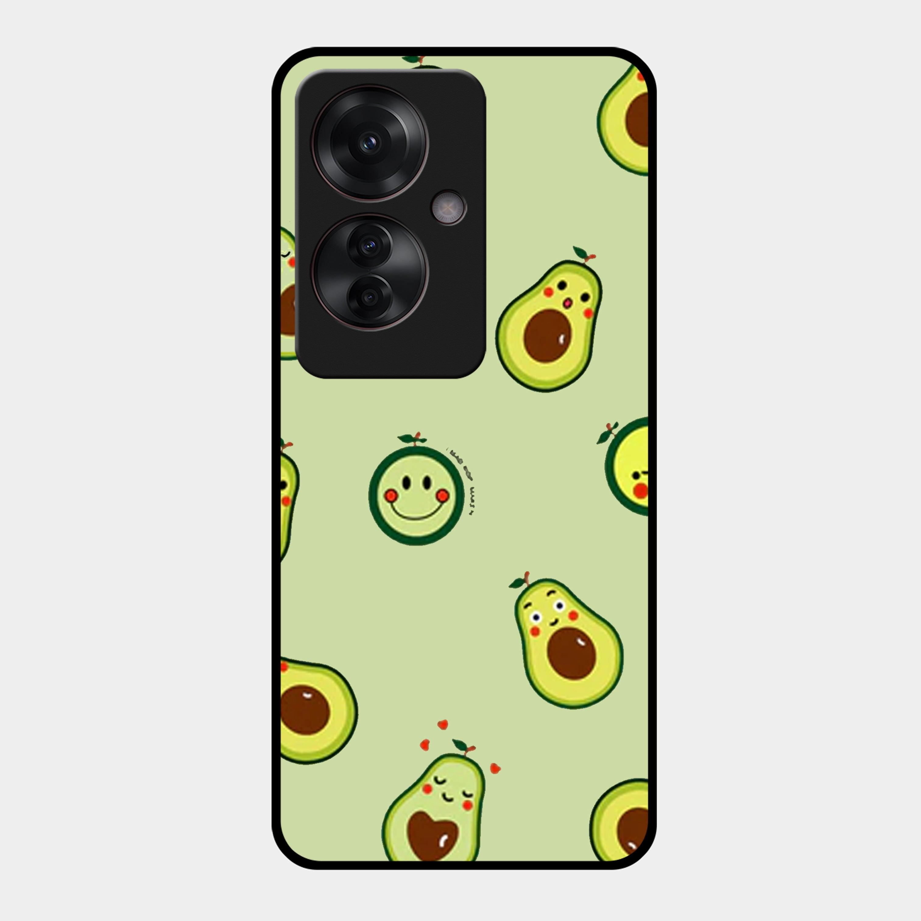 Cute Avocado Glossy Metal Case Cover For Oppo - ShopOnCliQ