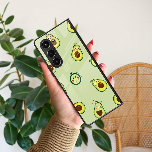 Cute Avocado Glossy Metal Case Cover For Samsung