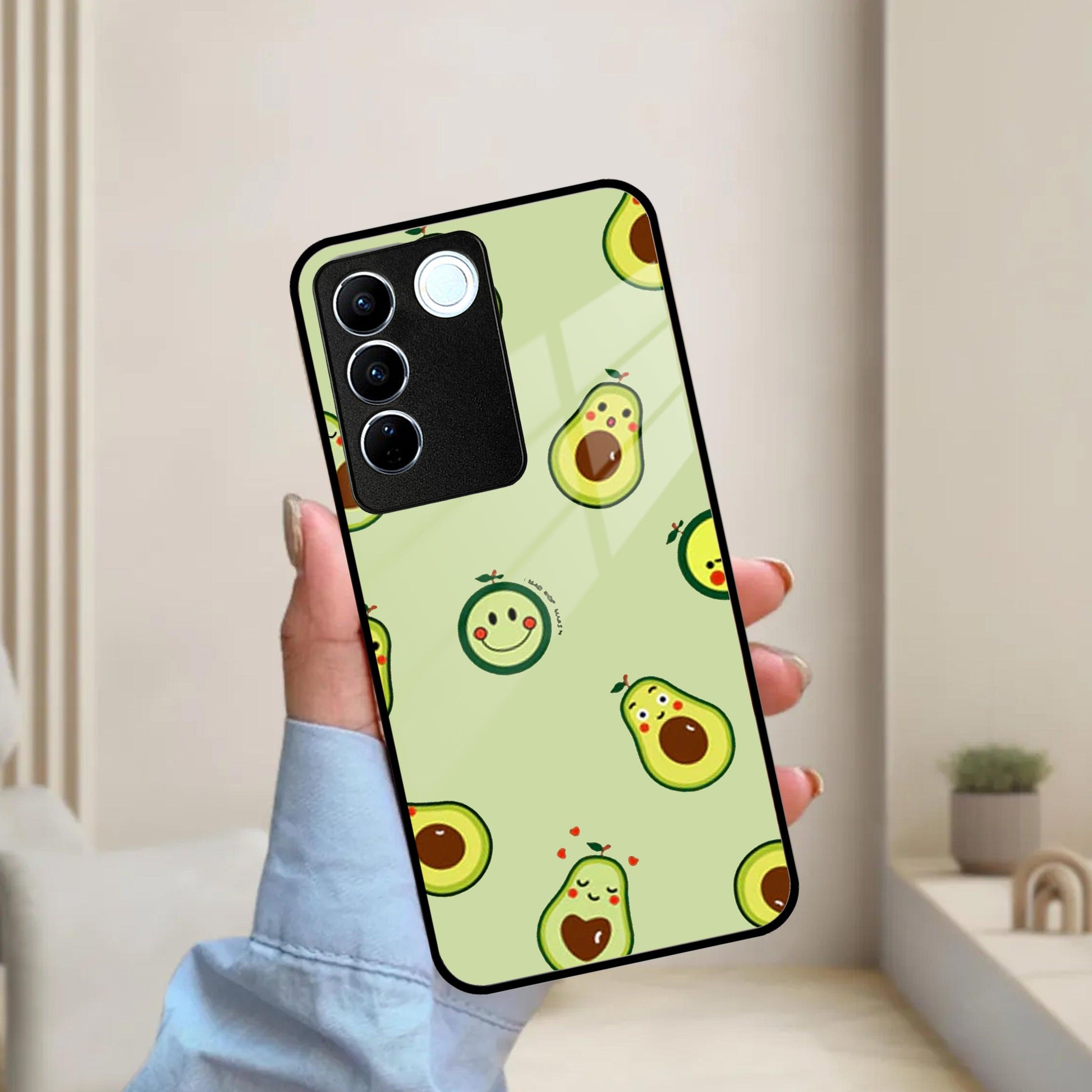 Cute Avocado Glossy Metal Case Cover For Vivo - ShopOnCliQ