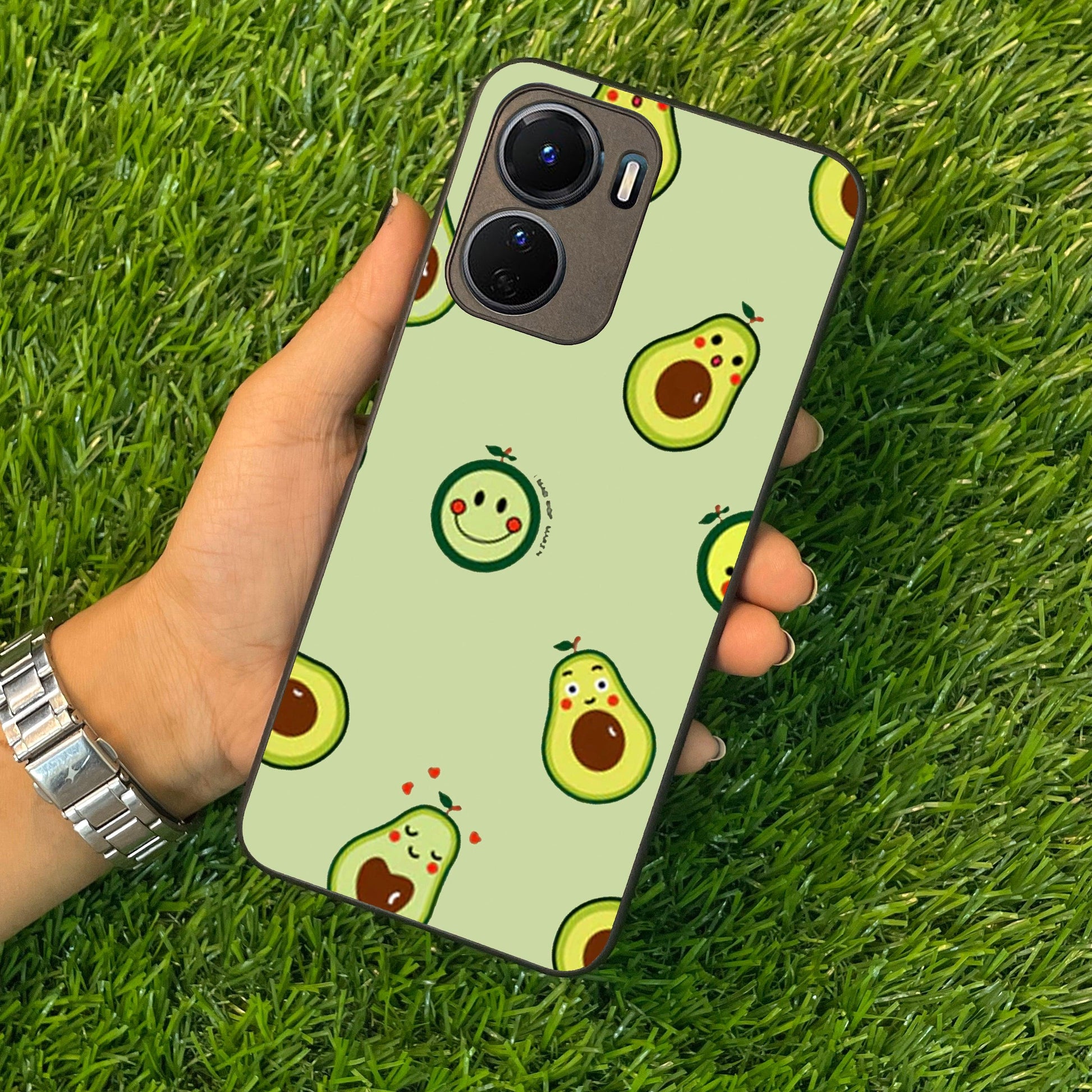 Cute Avocado Glossy Metal Case Cover For Vivo - ShopOnCliQ