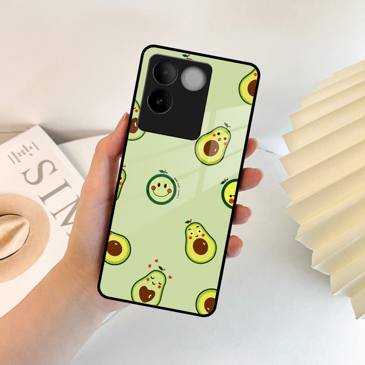 Cute Avocado Glossy Metal Case Cover For Vivo - ShopOnCliQ