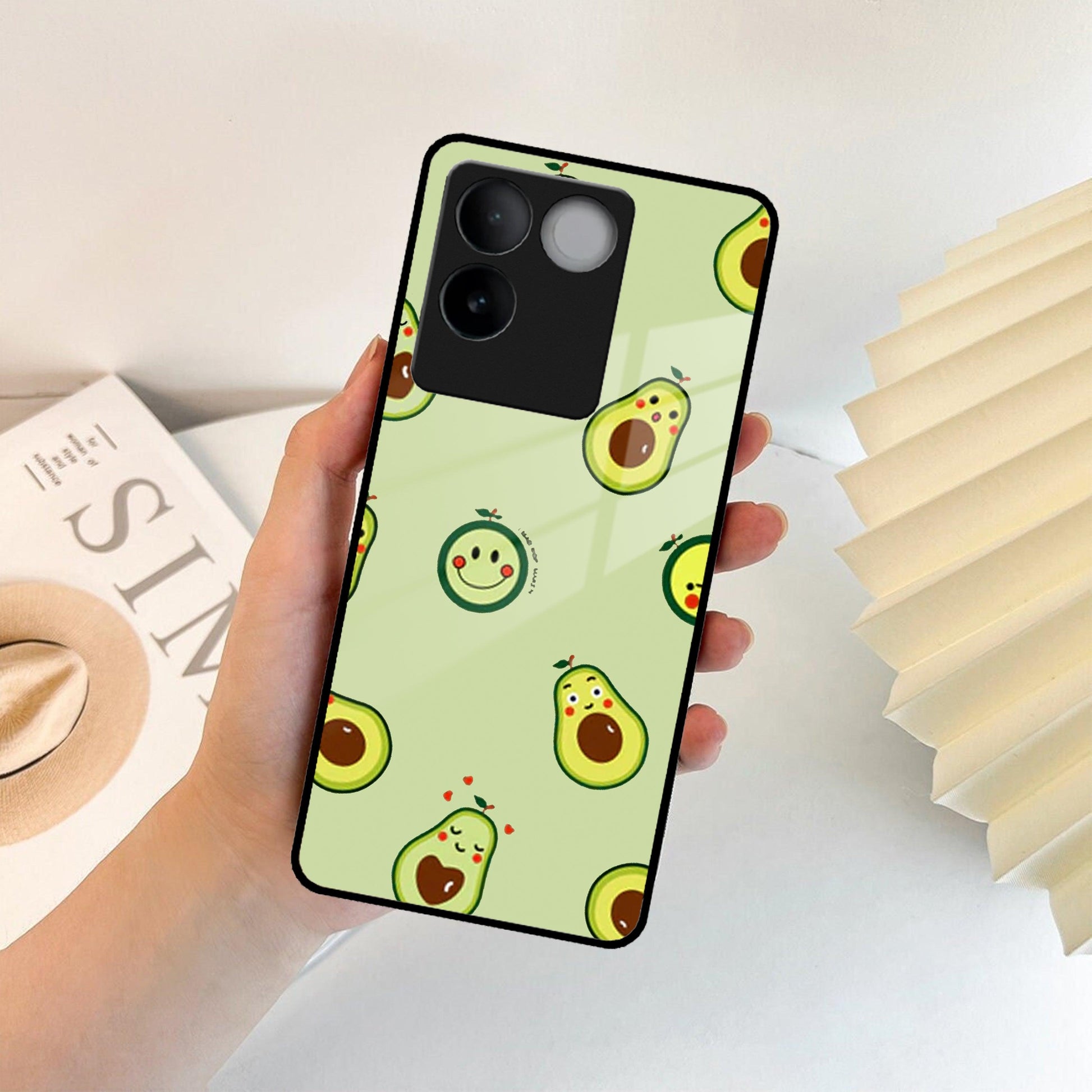 Cute Avocado Glossy Metal Case Cover For Vivo - ShopOnCliQ