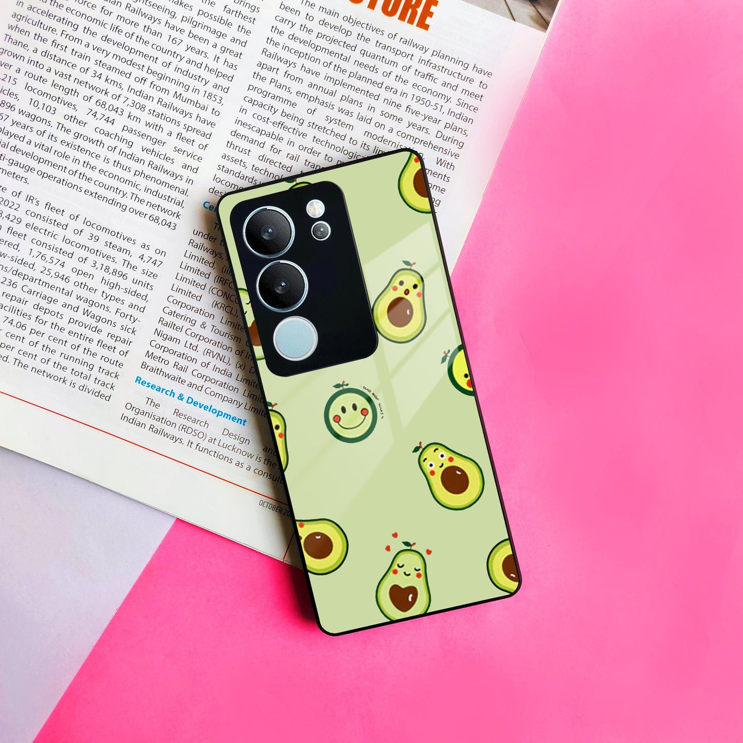 Cute Avocado Glossy Metal Case Cover For Vivo - ShopOnCliQ