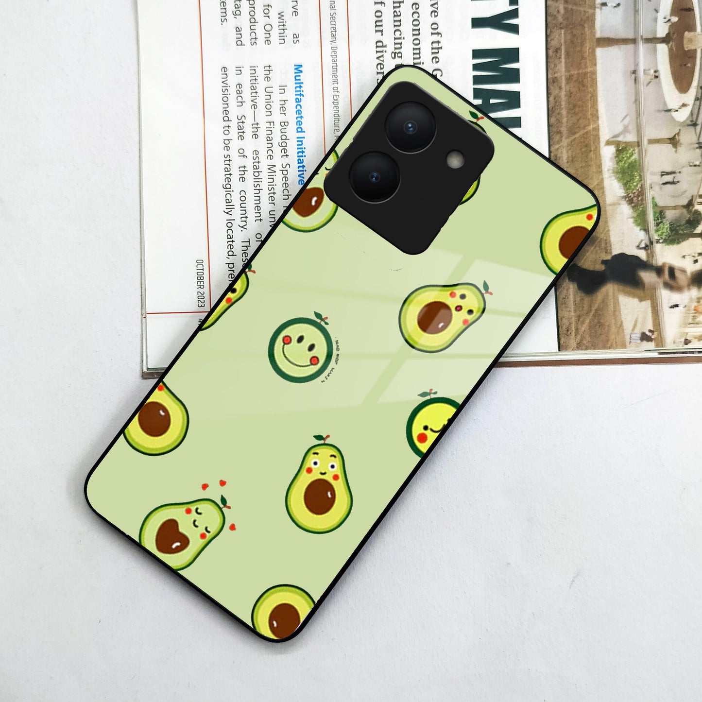 Cute Avocado Glossy Metal Case Cover For Vivo - ShopOnCliQ