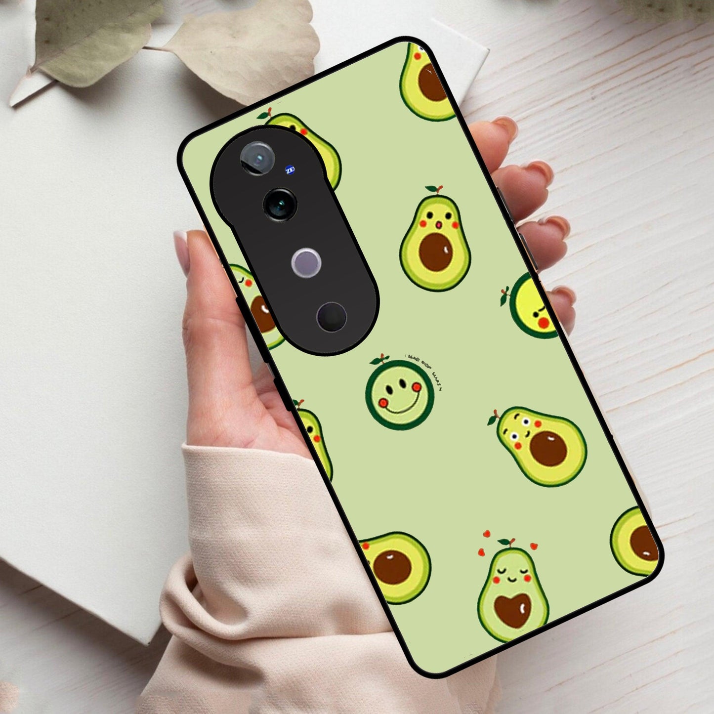 Cute Avocado Glossy Metal Case Cover For Vivo - ShopOnCliQ