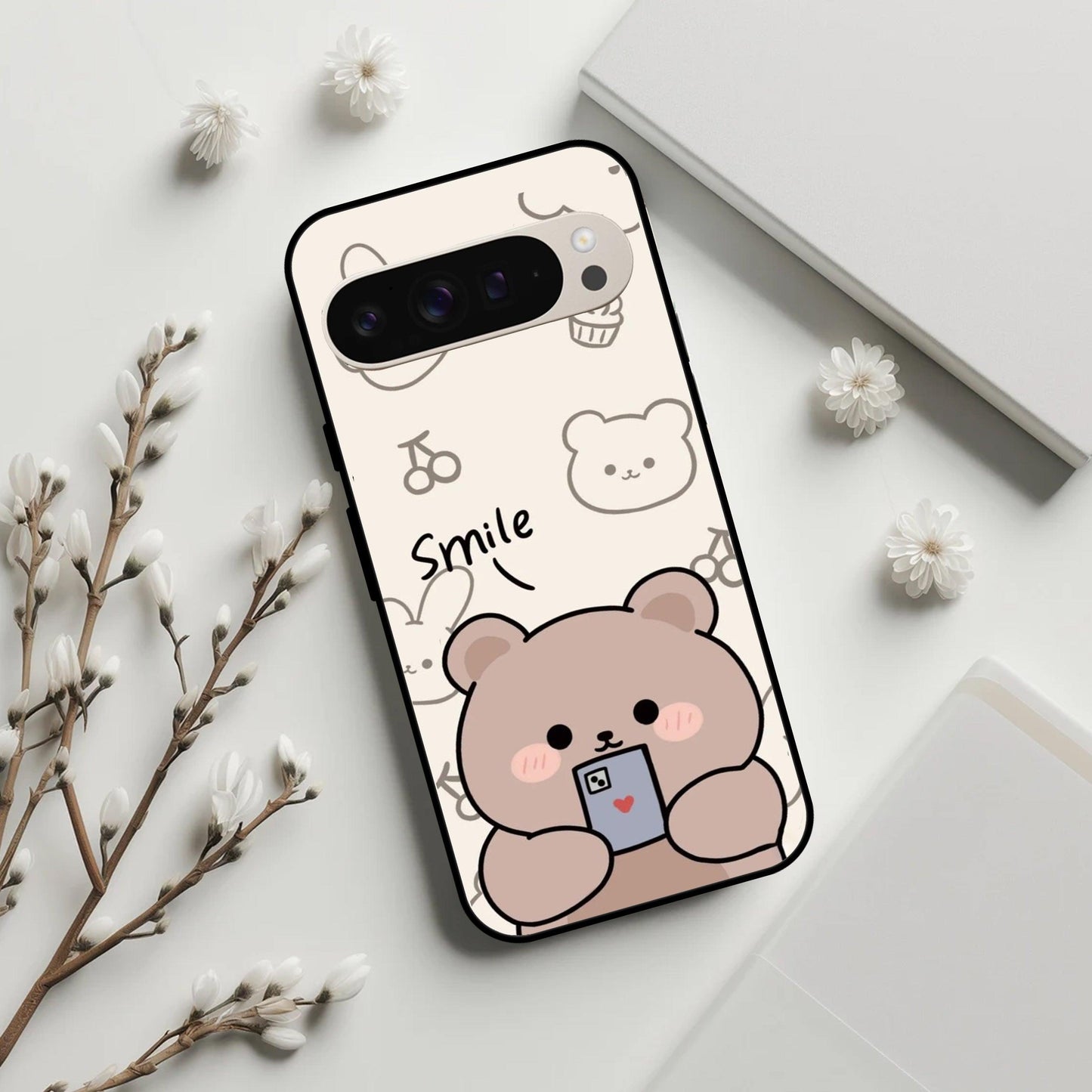 Cute Bear Glossy Metal Case Cover For Google