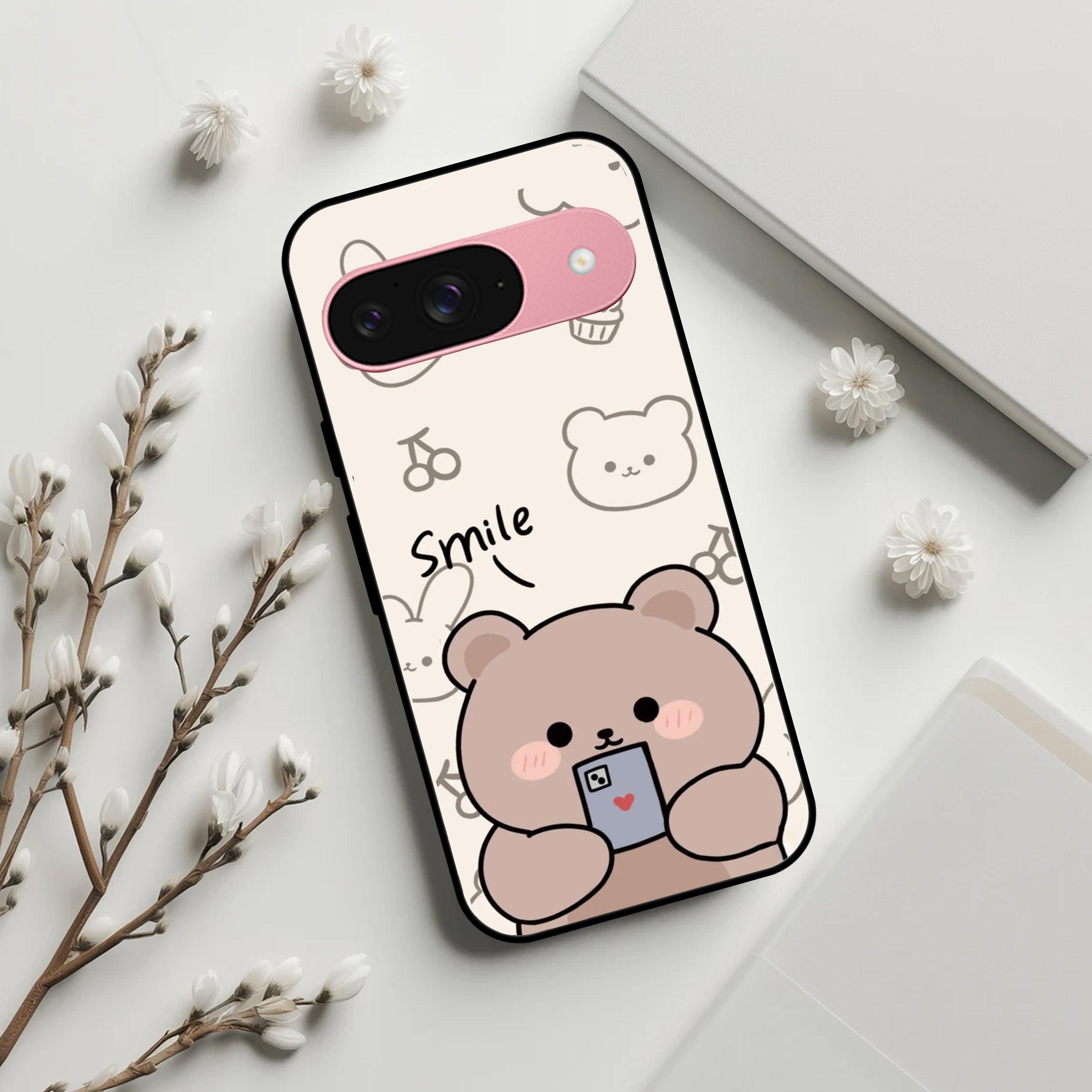 Cute Bear Glossy Metal Case Cover For Google - ShopOnCliQ