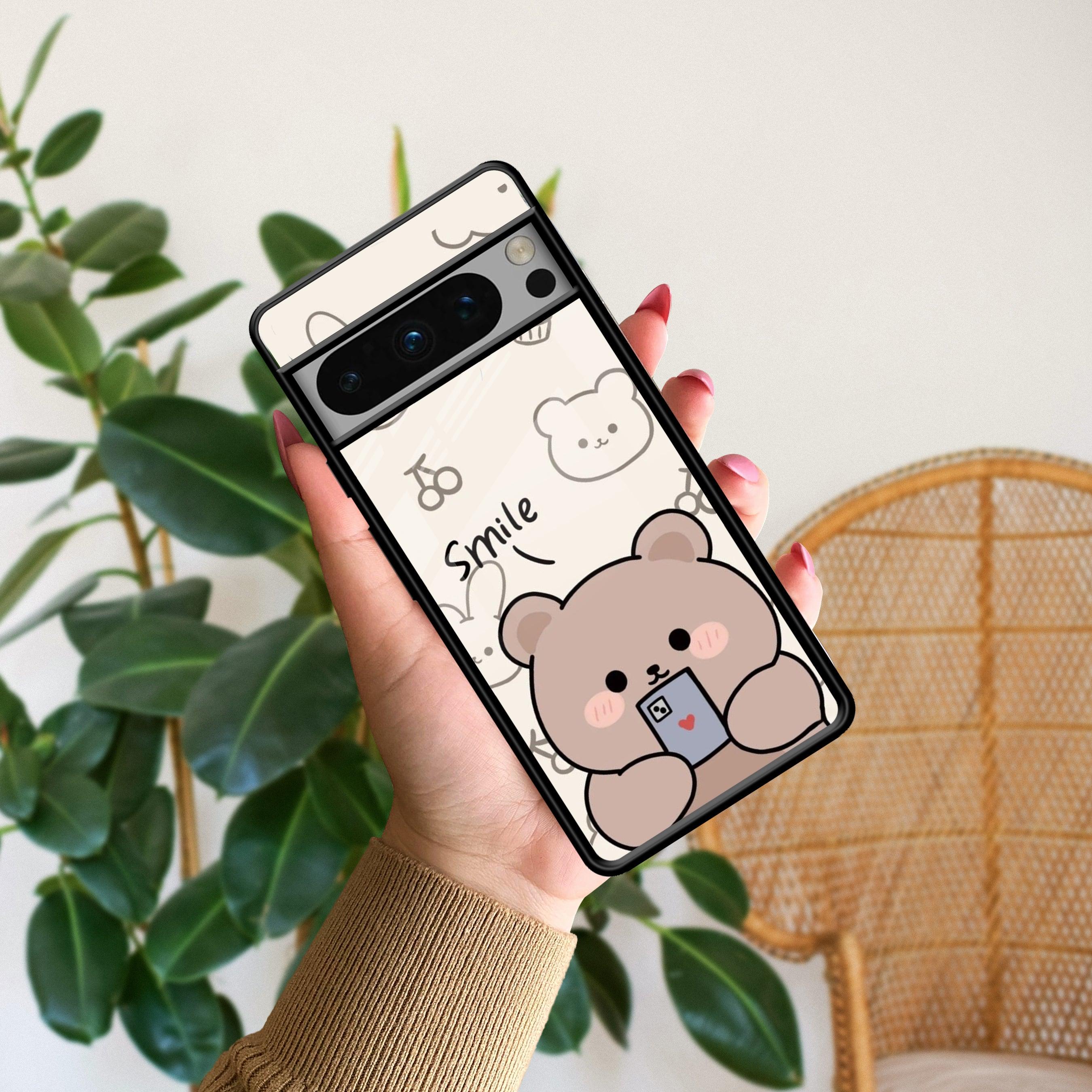 Cute Bear Glossy Metal Case Cover For Google - ShopOnCliQ