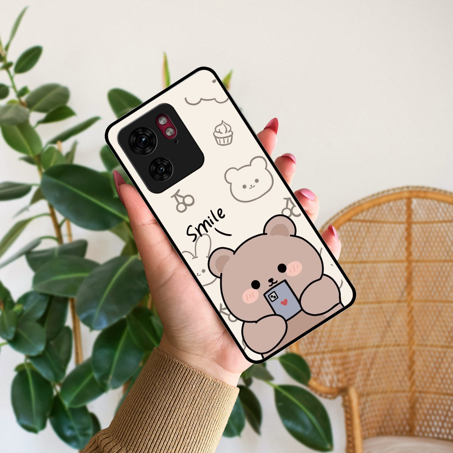 Cute Bear Glossy Metal Case Cover For Motorola ShopOnCliQ