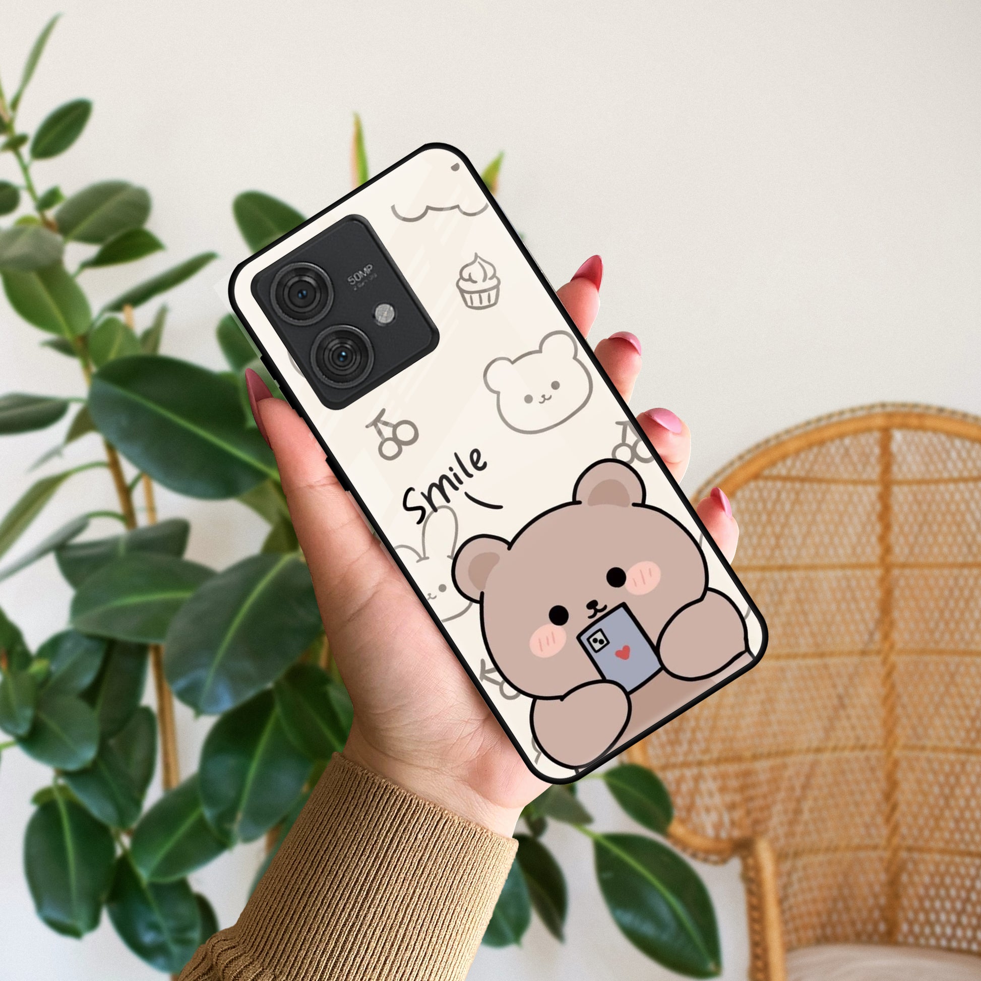 Cute Bear Glossy Metal Case Cover For Motorola ShopOnCliQ