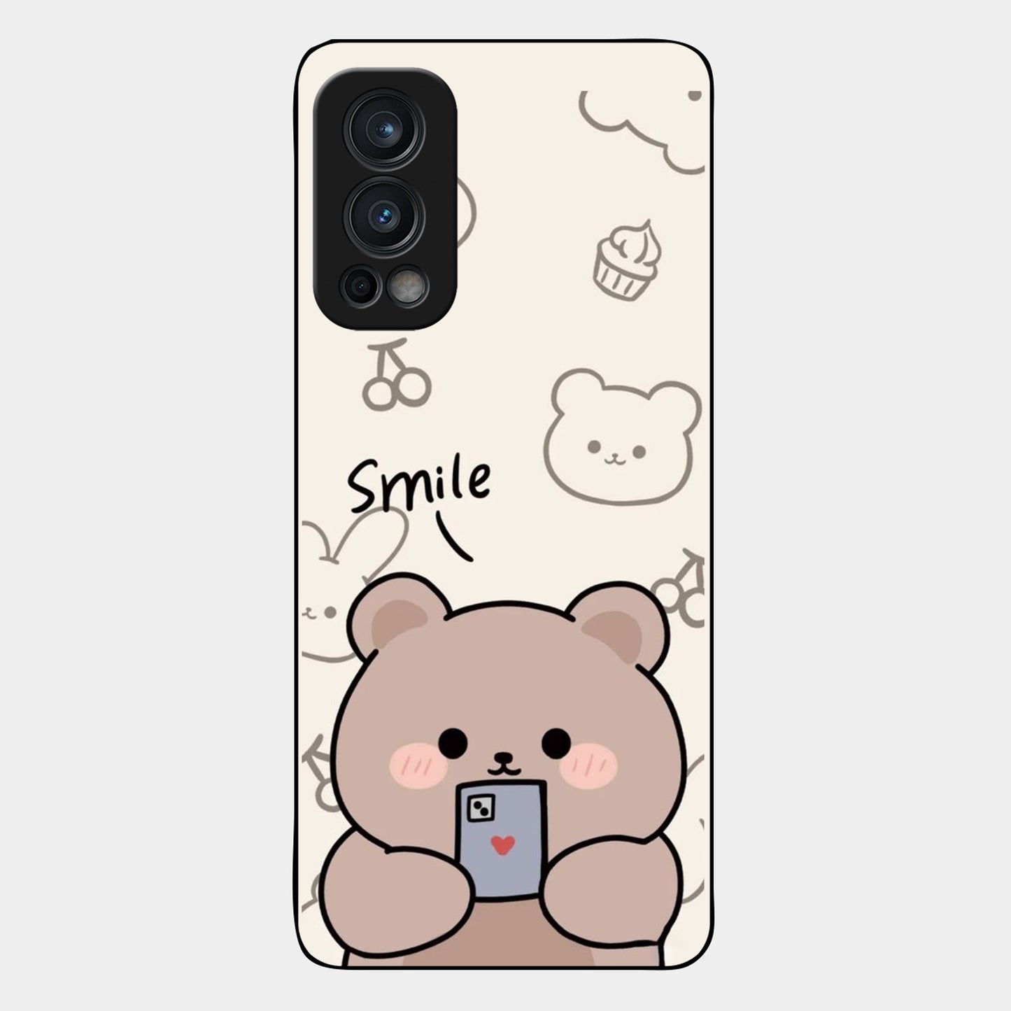 Cute Bear Glossy Metal Case Cover For OnePlus - ShopOnCliQ