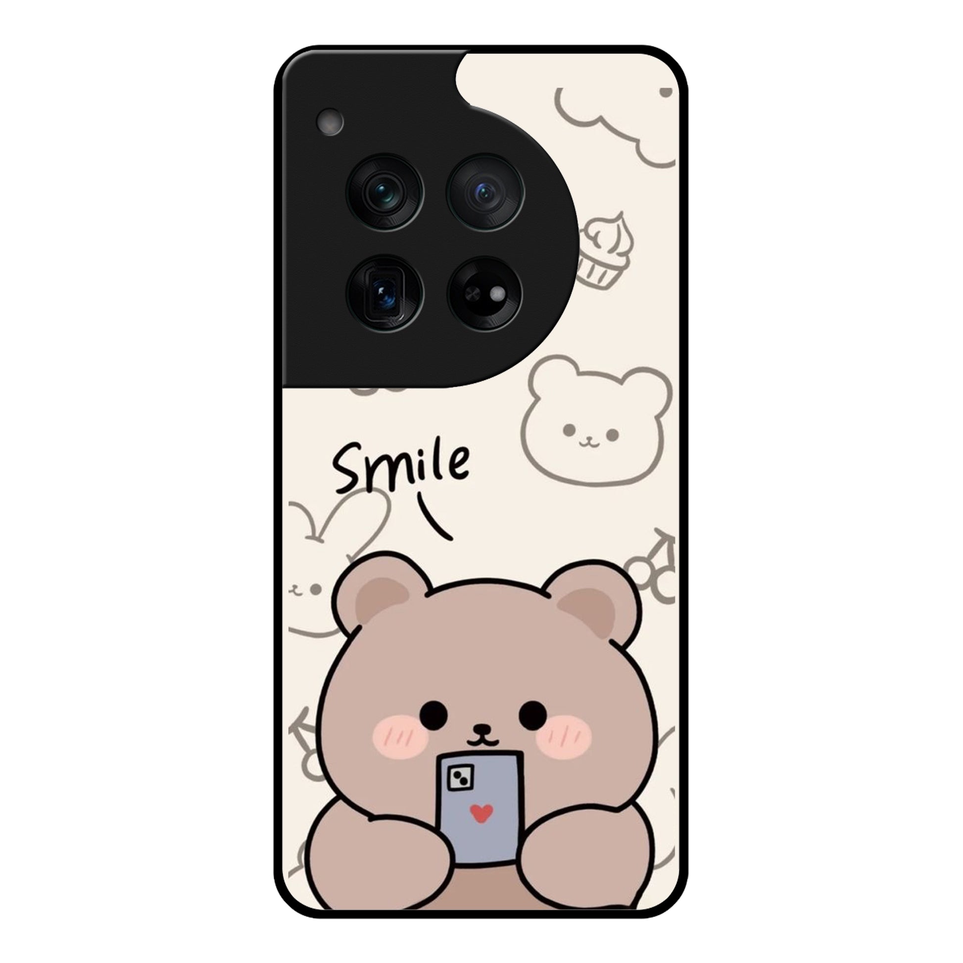 Cute Bear Glossy Metal Case Cover For OnePlus - ShopOnCliQ