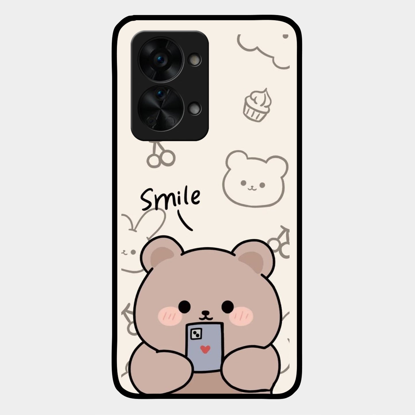 Cute Bear Glossy Metal Case Cover For OnePlus - ShopOnCliQ