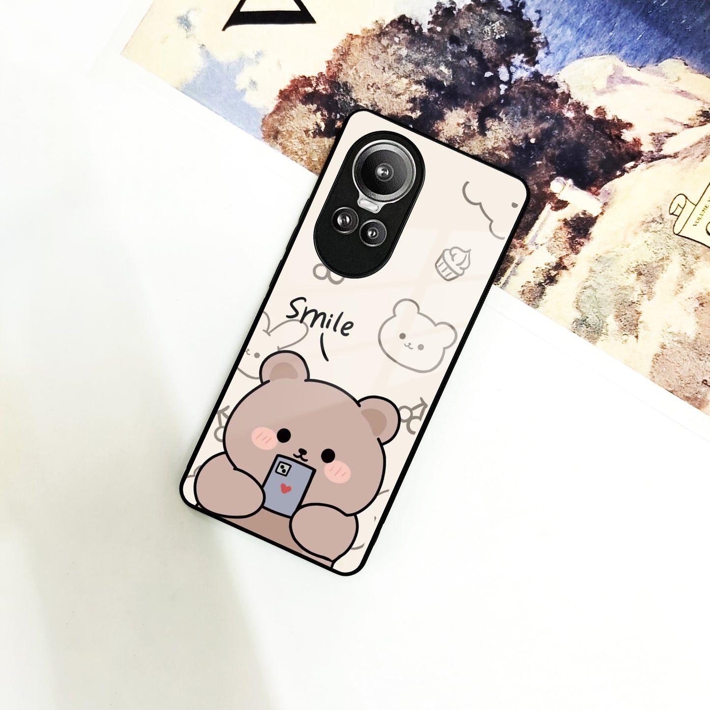 Cute Bear Glossy Metal Case Cover For Oppo ShopOnCliQ