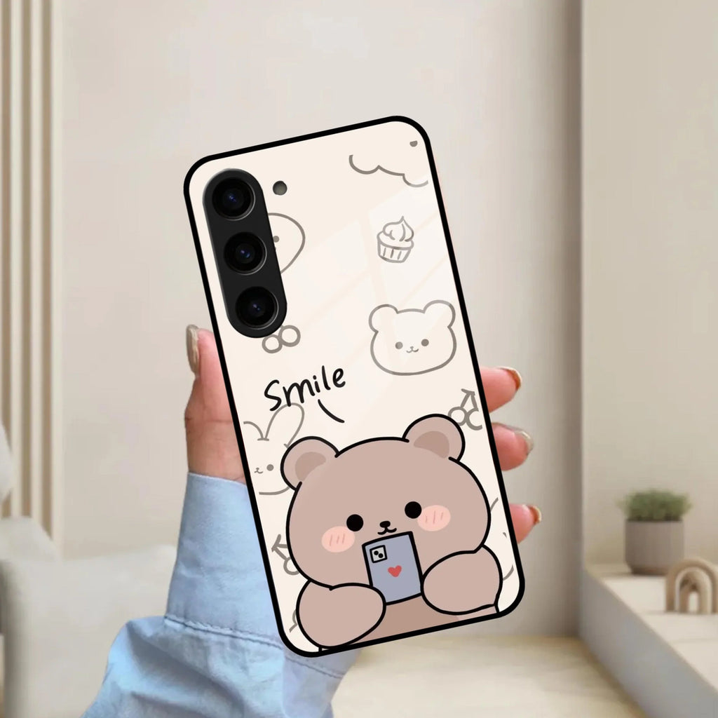 Cute Bear Glossy Metal Case Cover For Samsung - ShopOnCliQ
