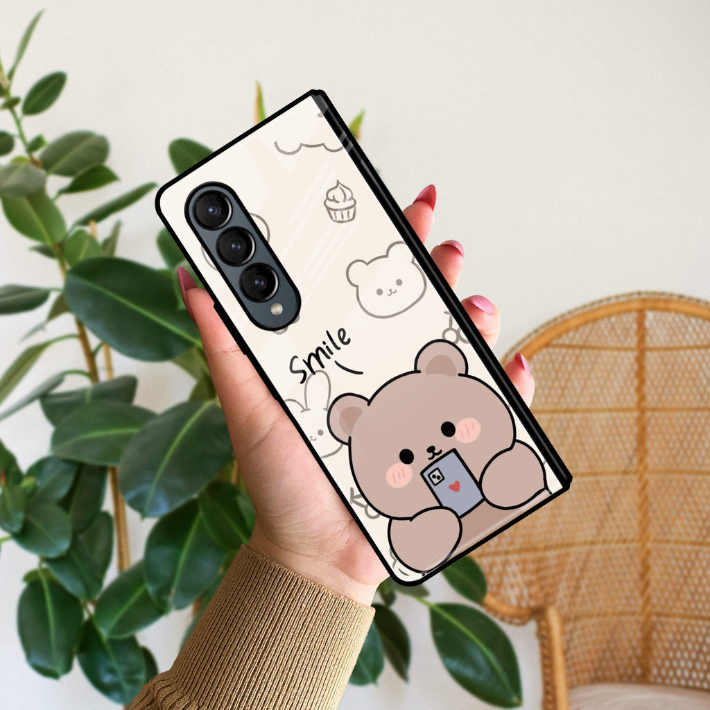 Cute Bear Glossy Metal Case Cover For Samsung - ShopOnCliQ