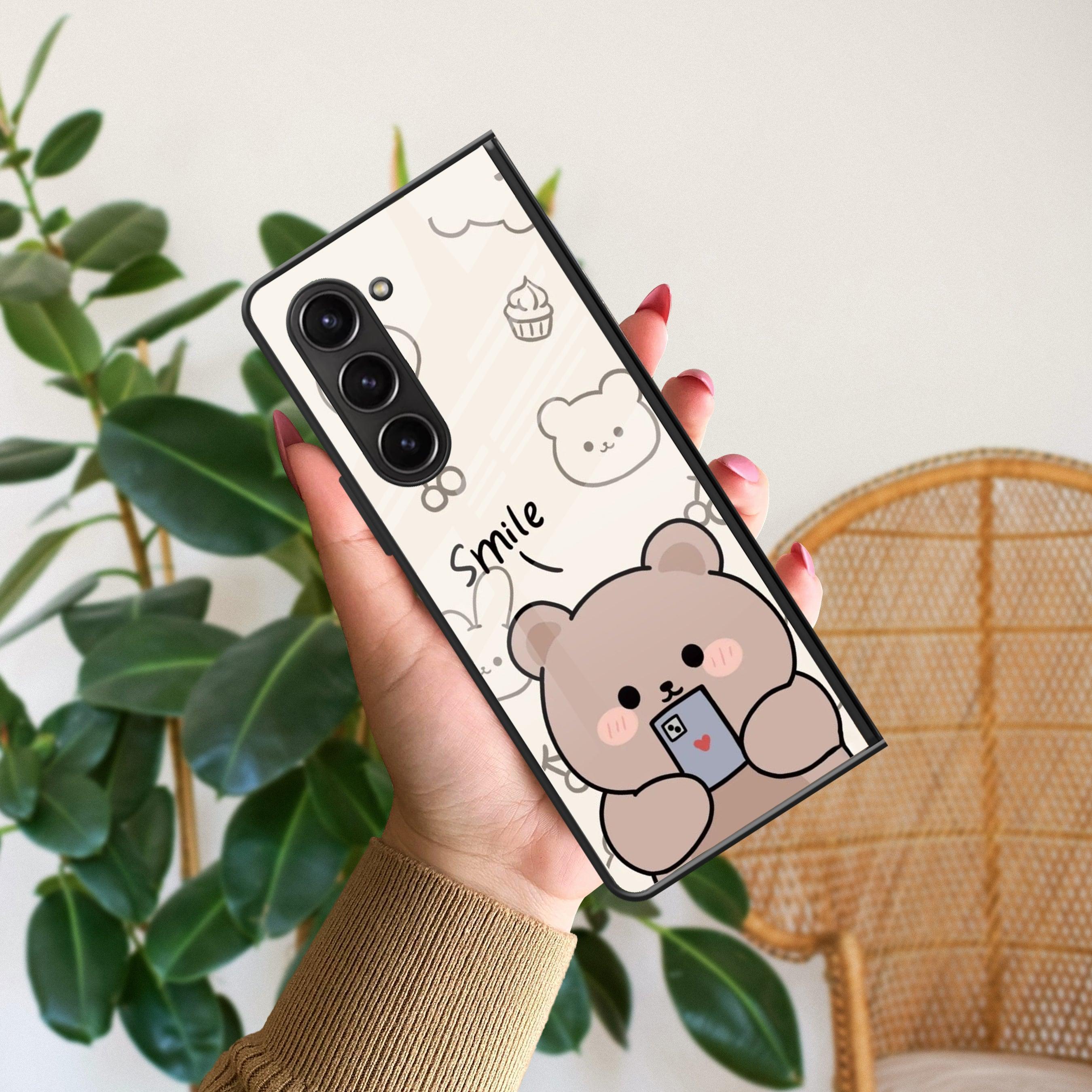 Cute Bear Glossy Metal Case Cover For Samsung - ShopOnCliQ