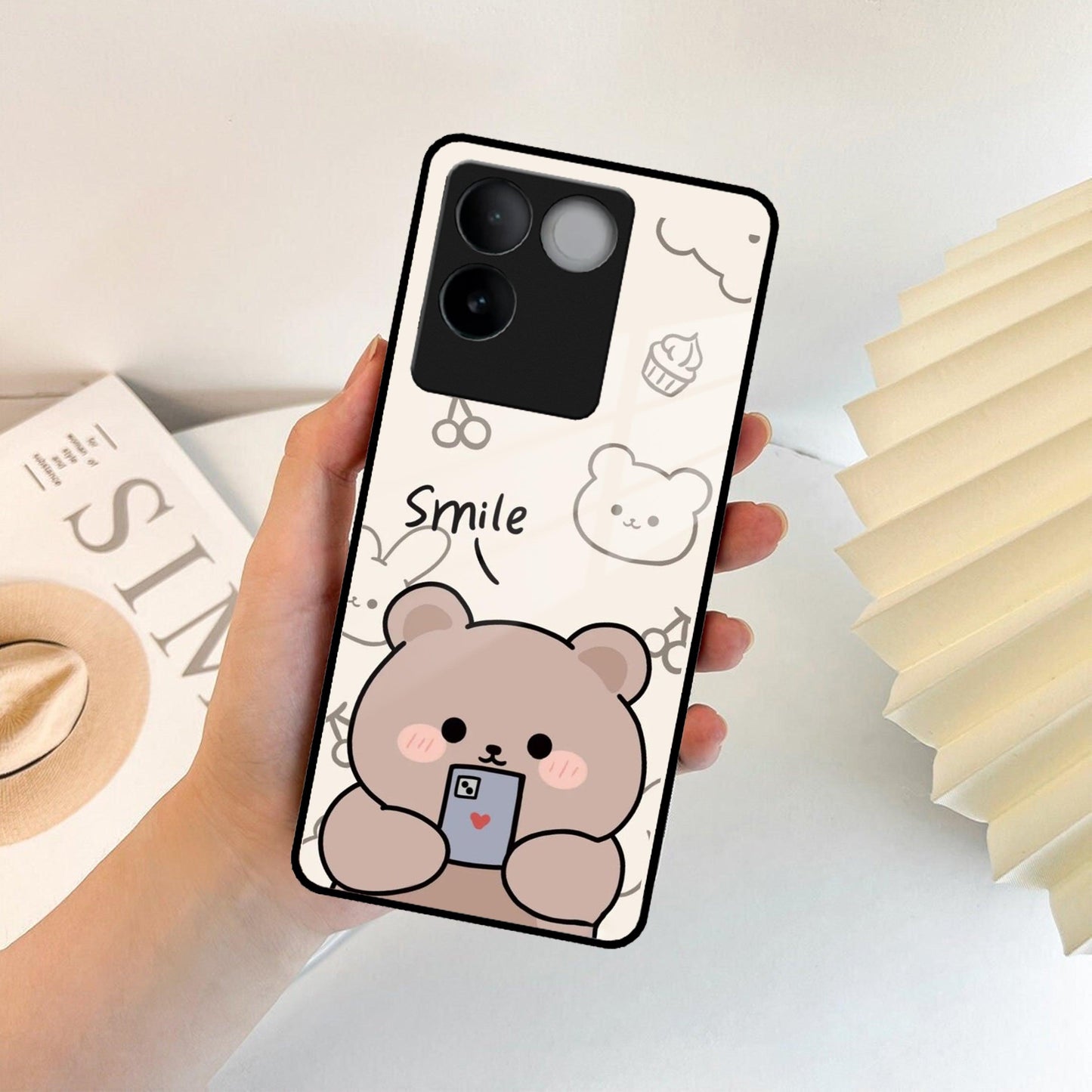 Cute Bear Glossy Metal Case Cover For Vivo ShopOnCliQ