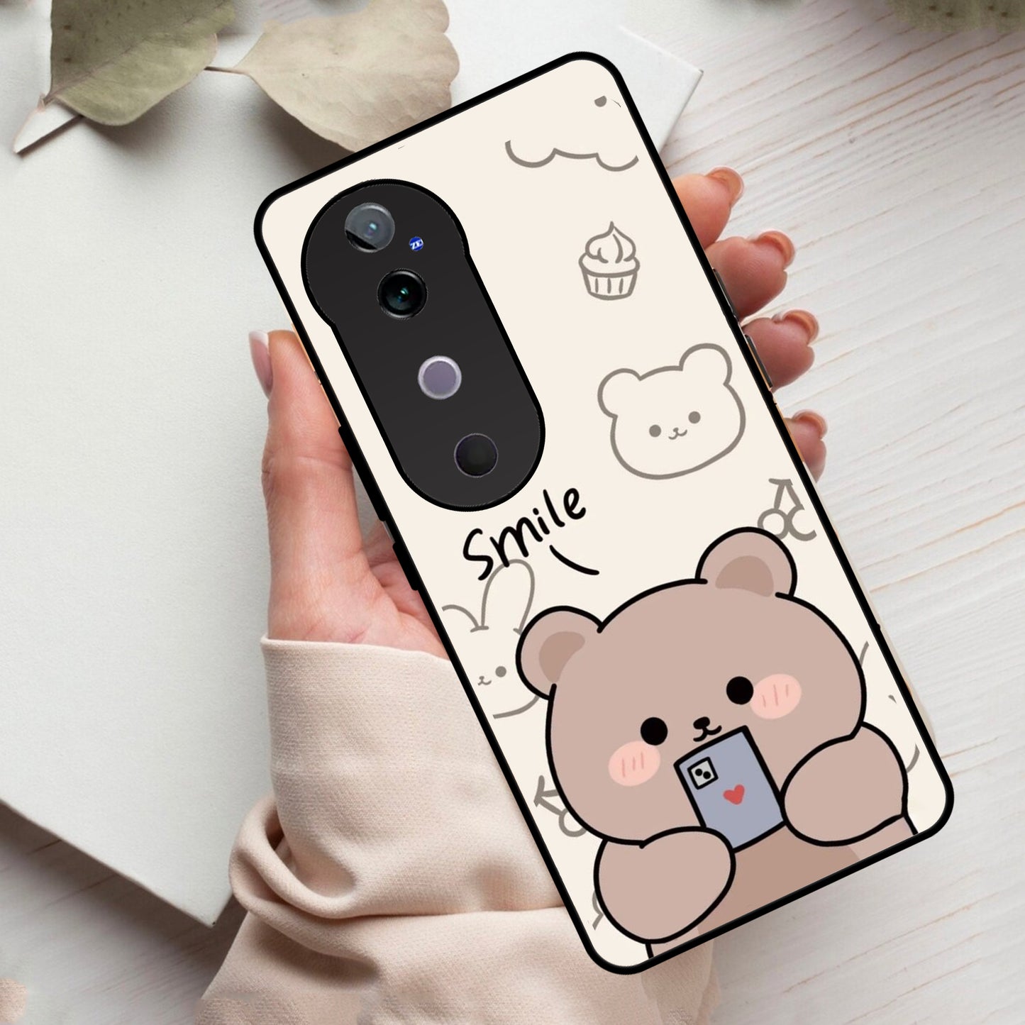 Cute Bear Glossy Metal Case Cover For Vivo ShopOnCliQ