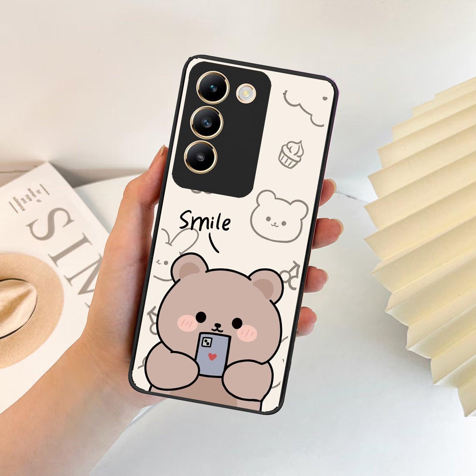 Cute Bear Glossy Metal Case Cover For Vivo ShopOnCliQ