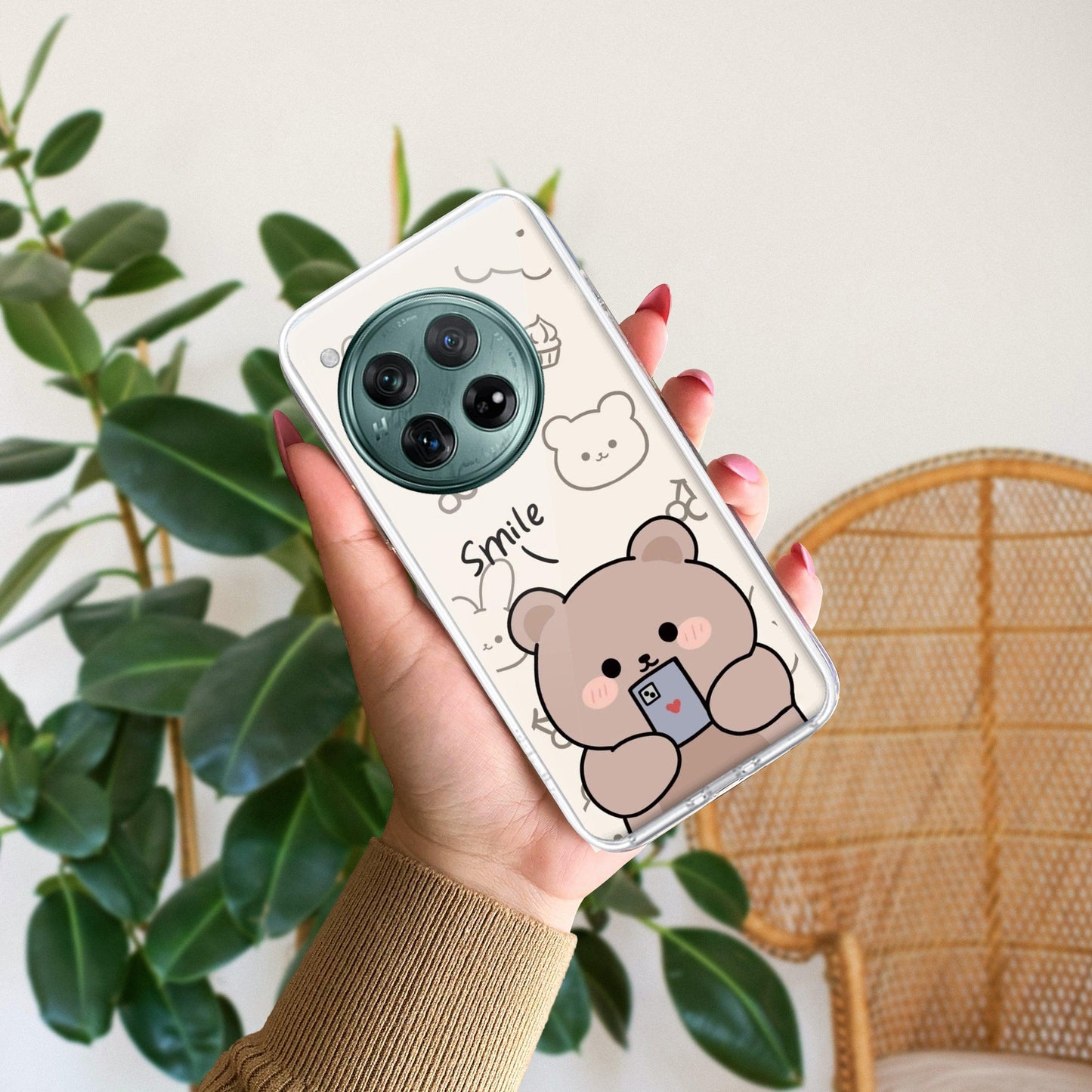 Cute Bear Transparent Silicon Case For OnePlus