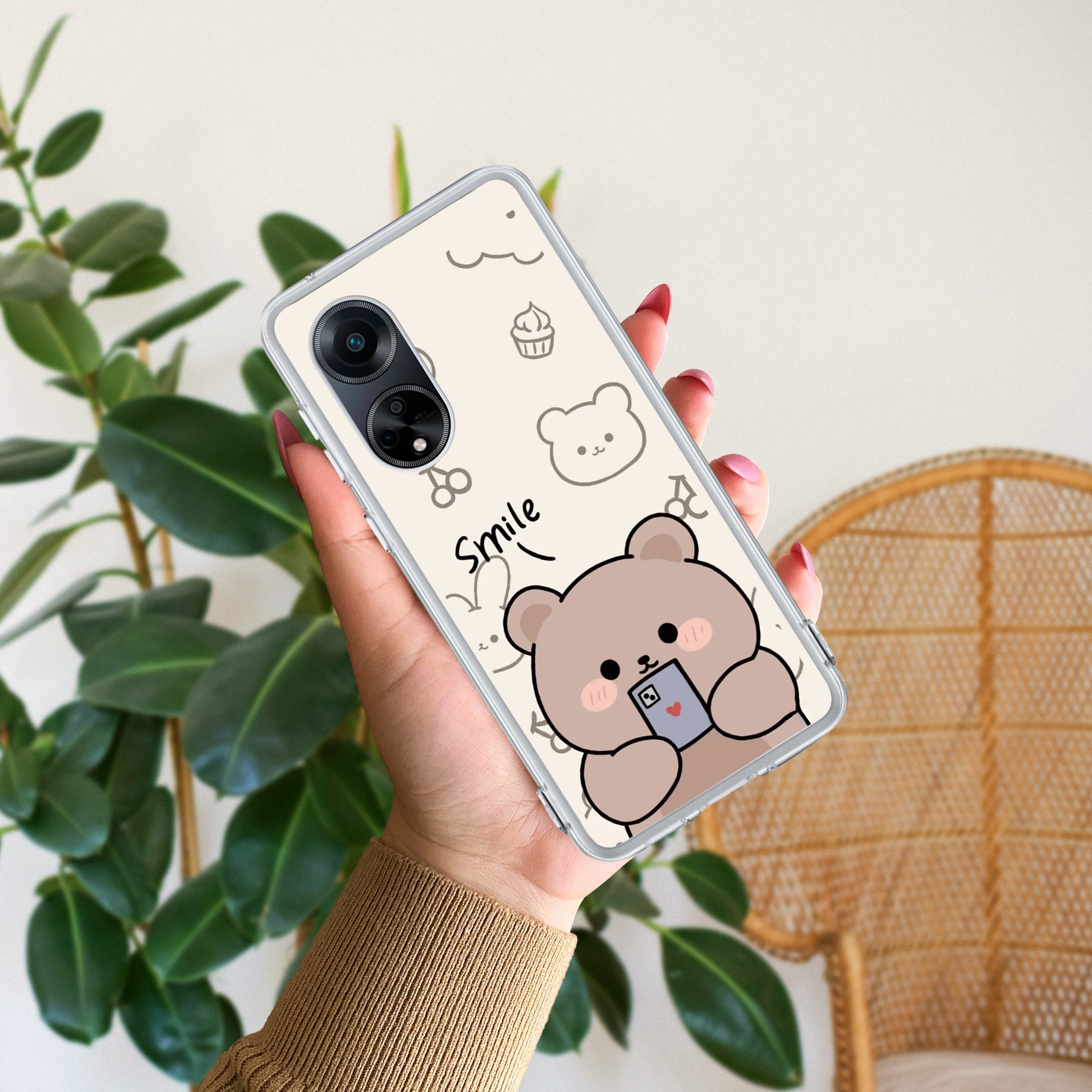 Cute Bear Transparent Silicon Case For Oppo ShopOnCliQ