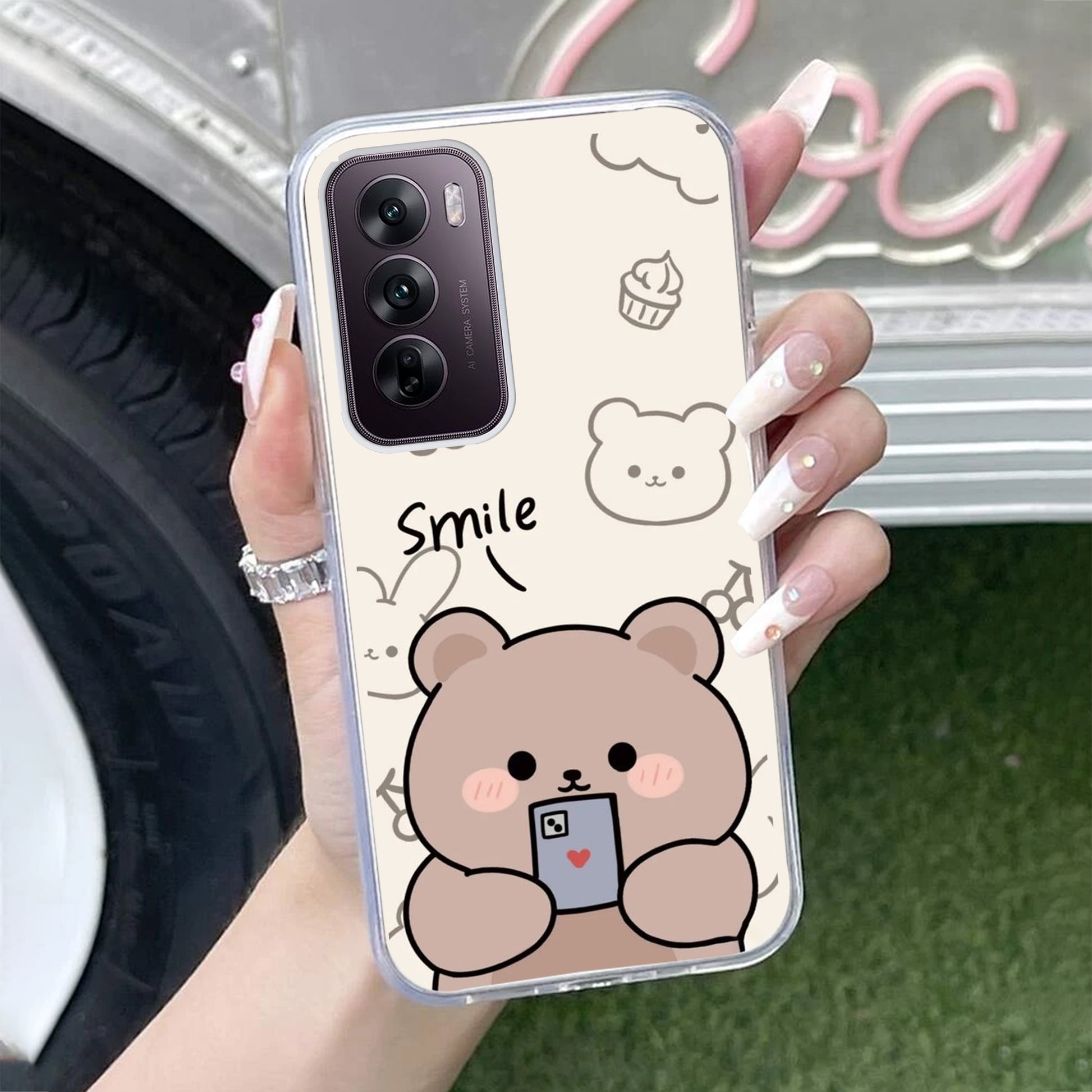 Cute Bear Transparent Silicon Case For Oppo ShopOnCliQ