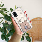 Cute Bear Transparent Silicon Case For Oppo F19 Pro